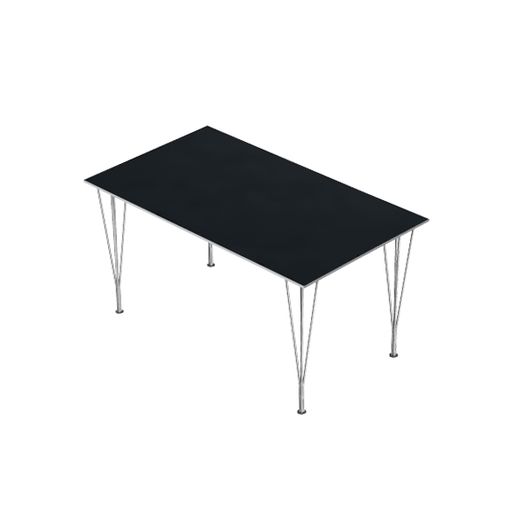 Produkt Rectangular | Dining table | B637 | Black laminate | Chrome span legs des Herstellers Fritz Hansen anzeigen