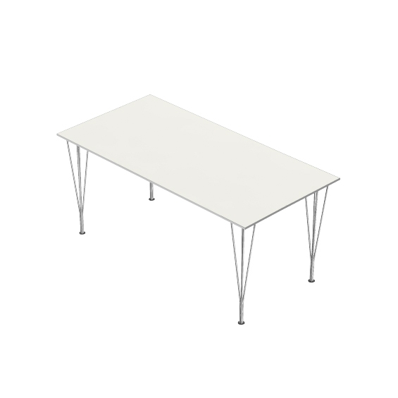 Produkt Rectangular | Dining table | B638 | White laminate | Chrome span legs des Herstellers Fritz Hansen anzeigen