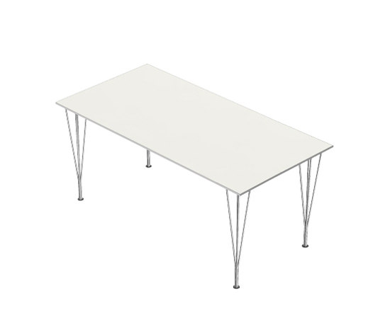 Afficher le produit Rectangular | Dining table | B638 | White laminate | Chrome span legs du fabricant Fritz Hansen