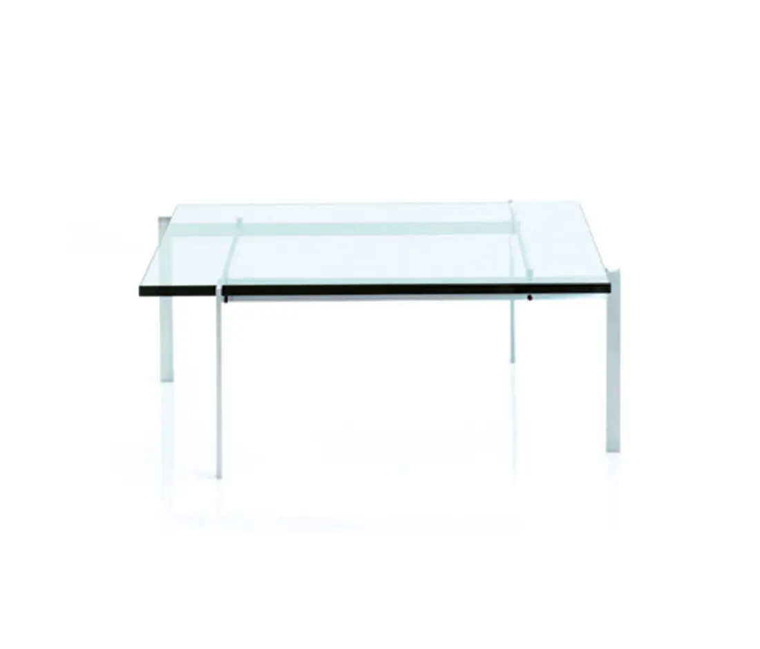 Fritz Hansen - PK61A™ | Coffee table | Glass | Satin brushed stainelss steel base