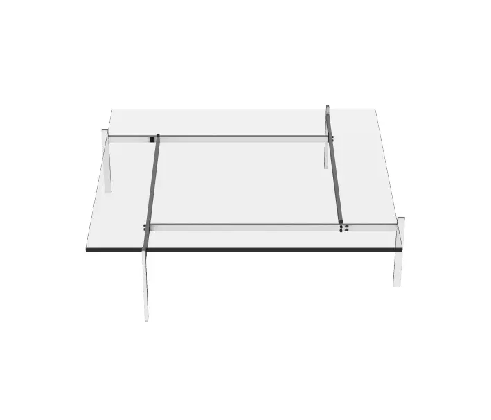 Fritz Hansen - PK61A™ | Coffee table | Glass | Satin brushed stainelss steel base