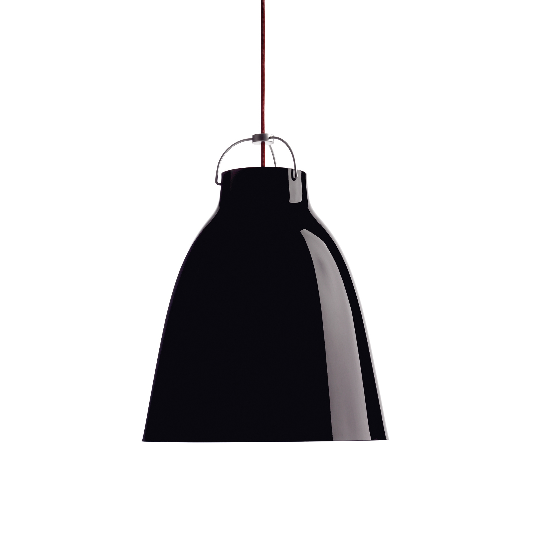 Display product Caravaggio™ | Pendant | P3 |  Black | Red cord from manufacturer Fritz Hansen