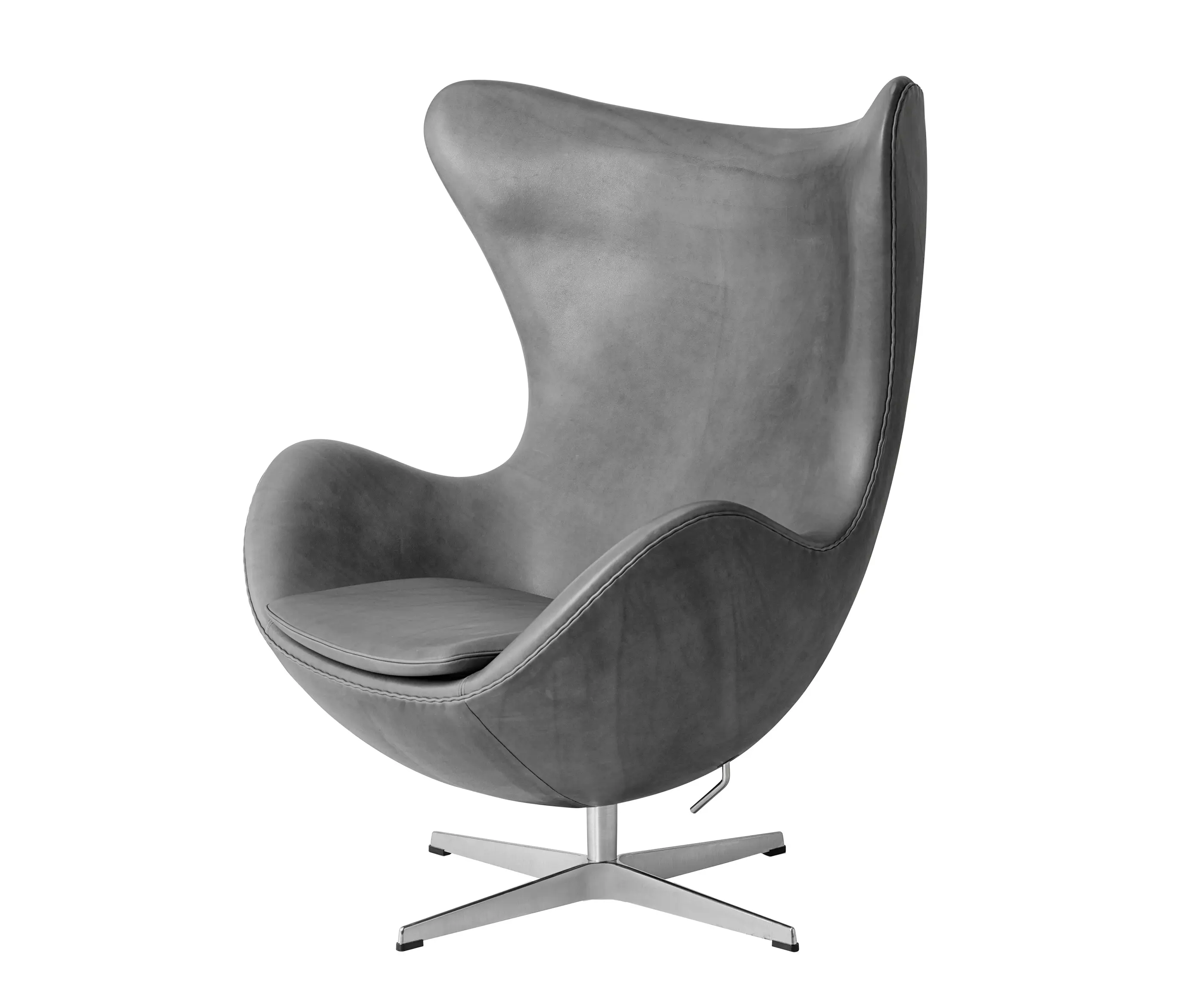Fritz Hansen - Egg™ Lounge chair | 3316 | Grey leather | Polished aluminum base