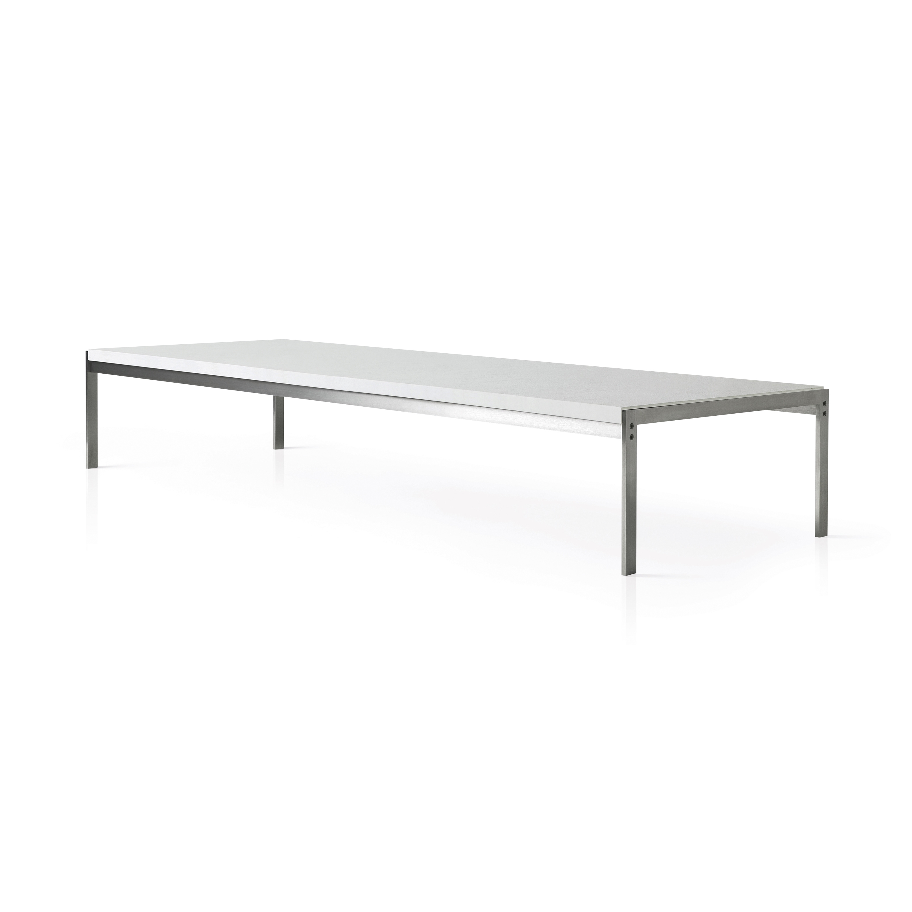 Afficher le produit PK63™ | Coffee table | White rolled marble | Satin brushed stainless steel base du fabricant Fritz Hansen