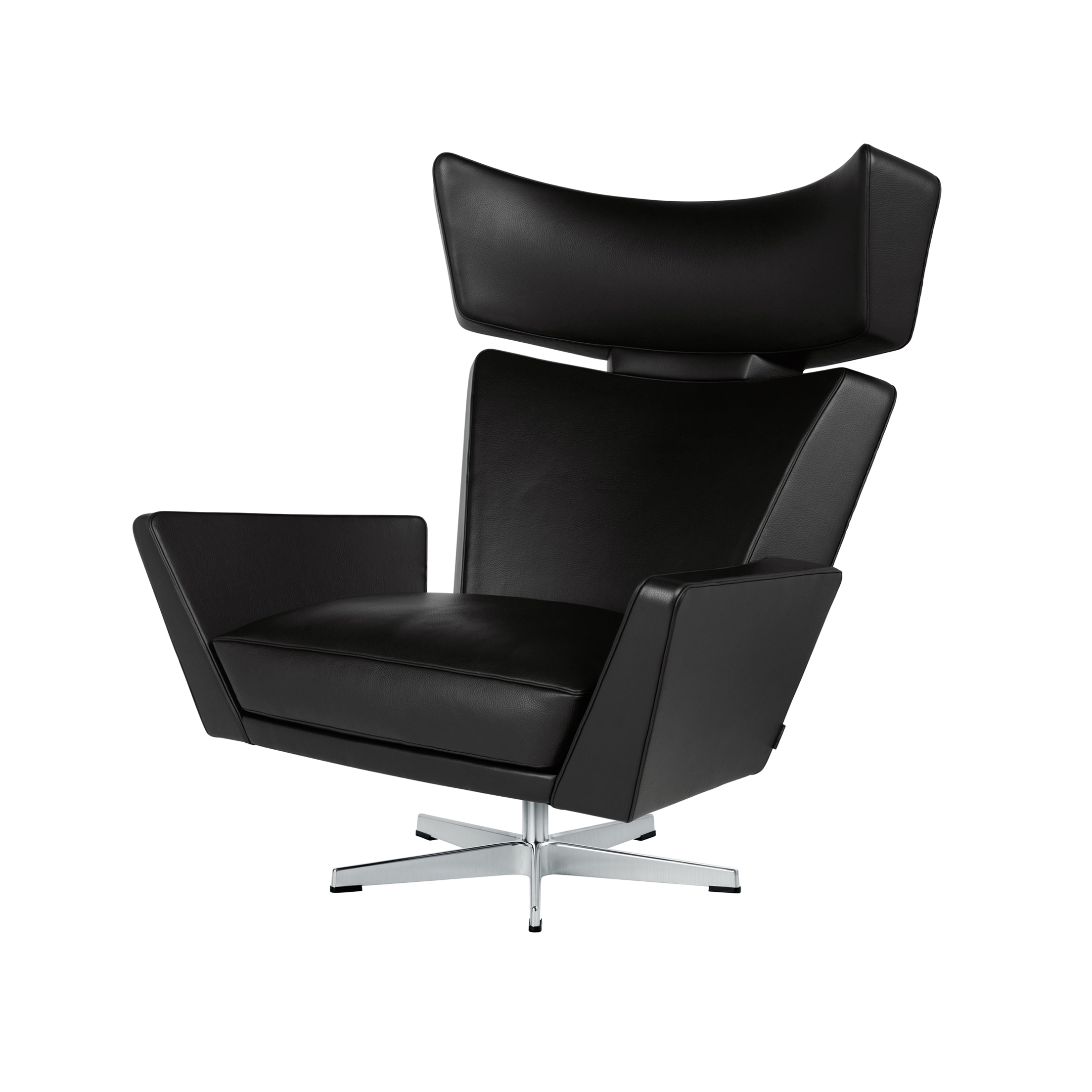 Oksen™ | Lounge chair | 4201 | leather | Satin polished aluminum base