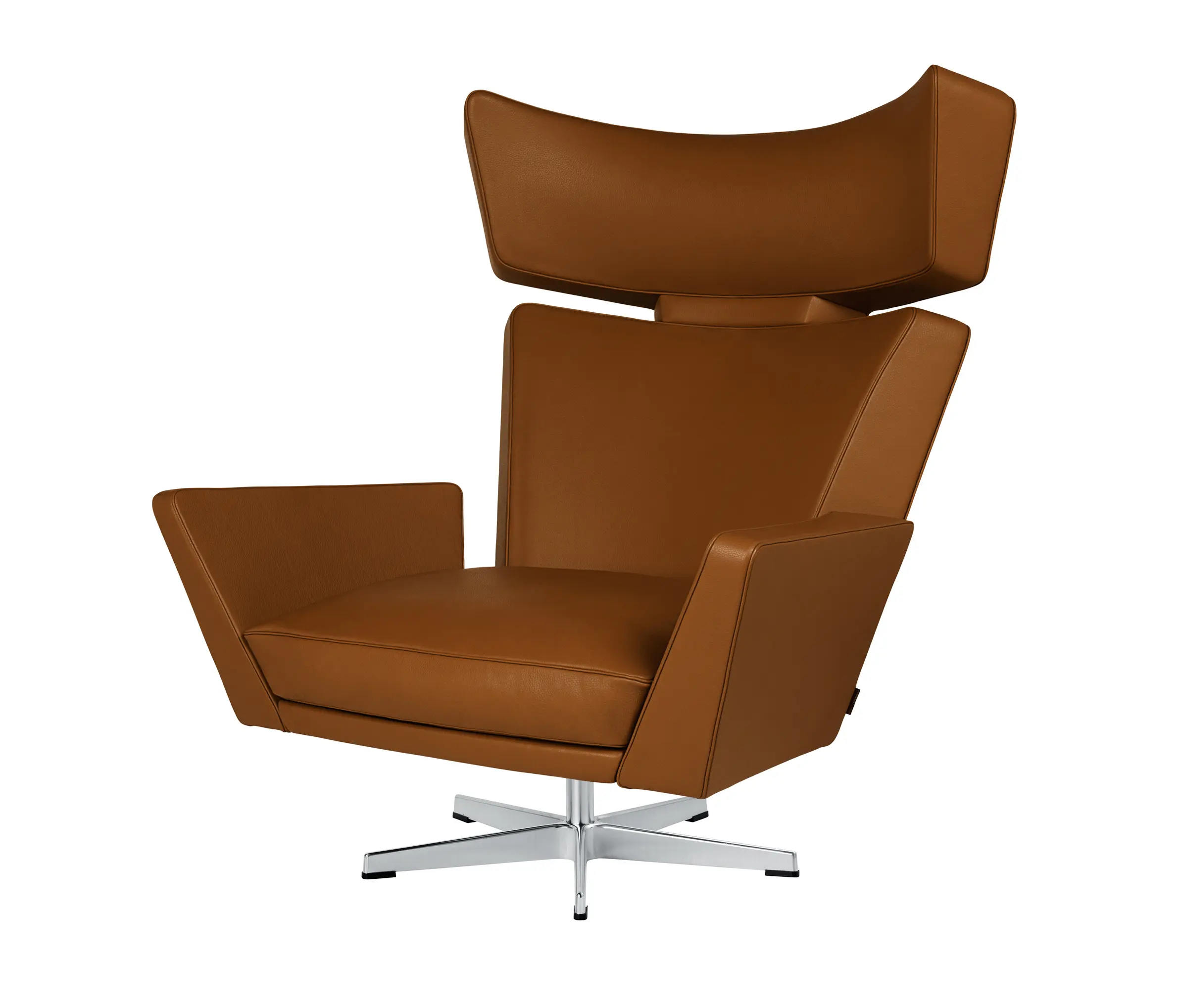 Fritz Hansen - Oksen™ | Lounge chair | 4201 | leather | Satin polished aluminum base