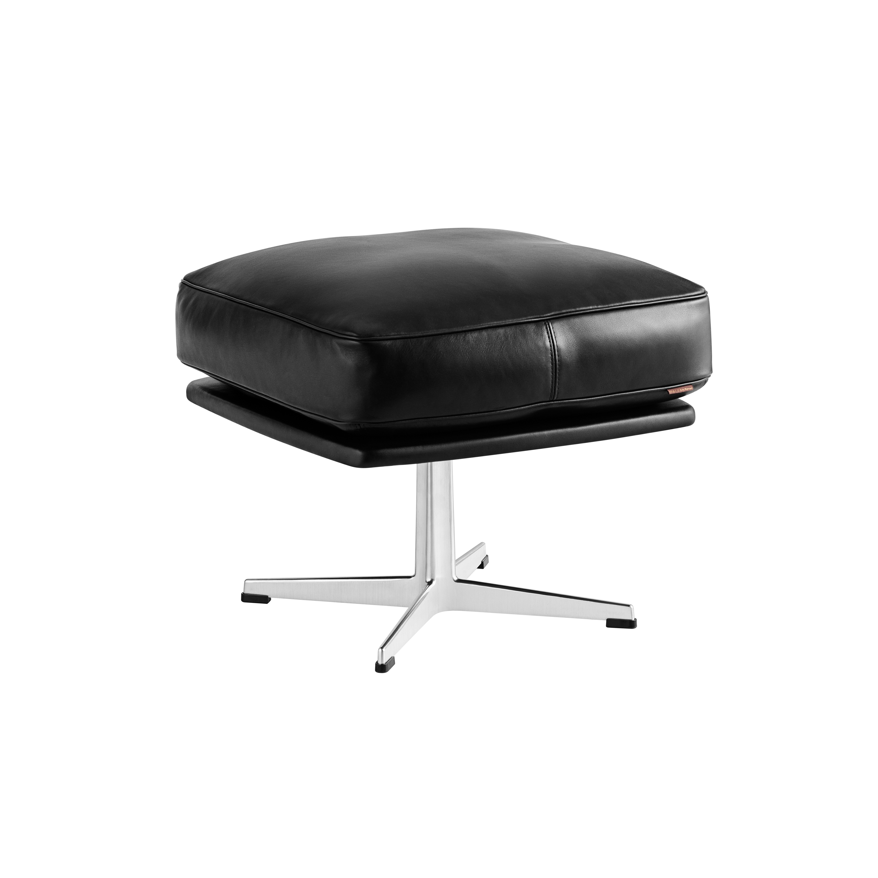 Display product Oksen™ | foot Stool | 4210 | leather | Satin polished aluminum base from manufacturer Fritz Hansen