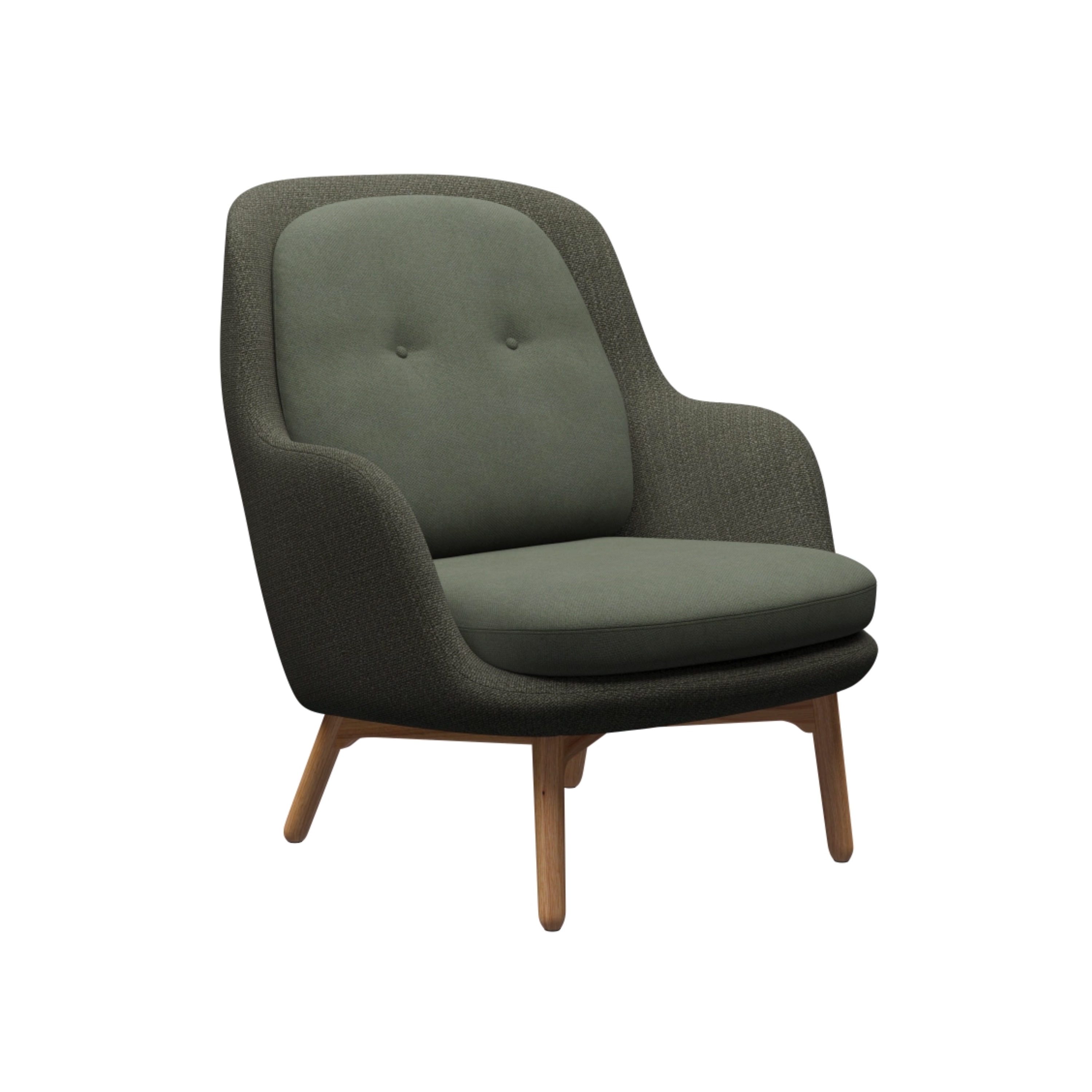 Display product Fri™ | Lounge chair | JH5 | Textile | Oak base from manufacturer Fritz Hansen