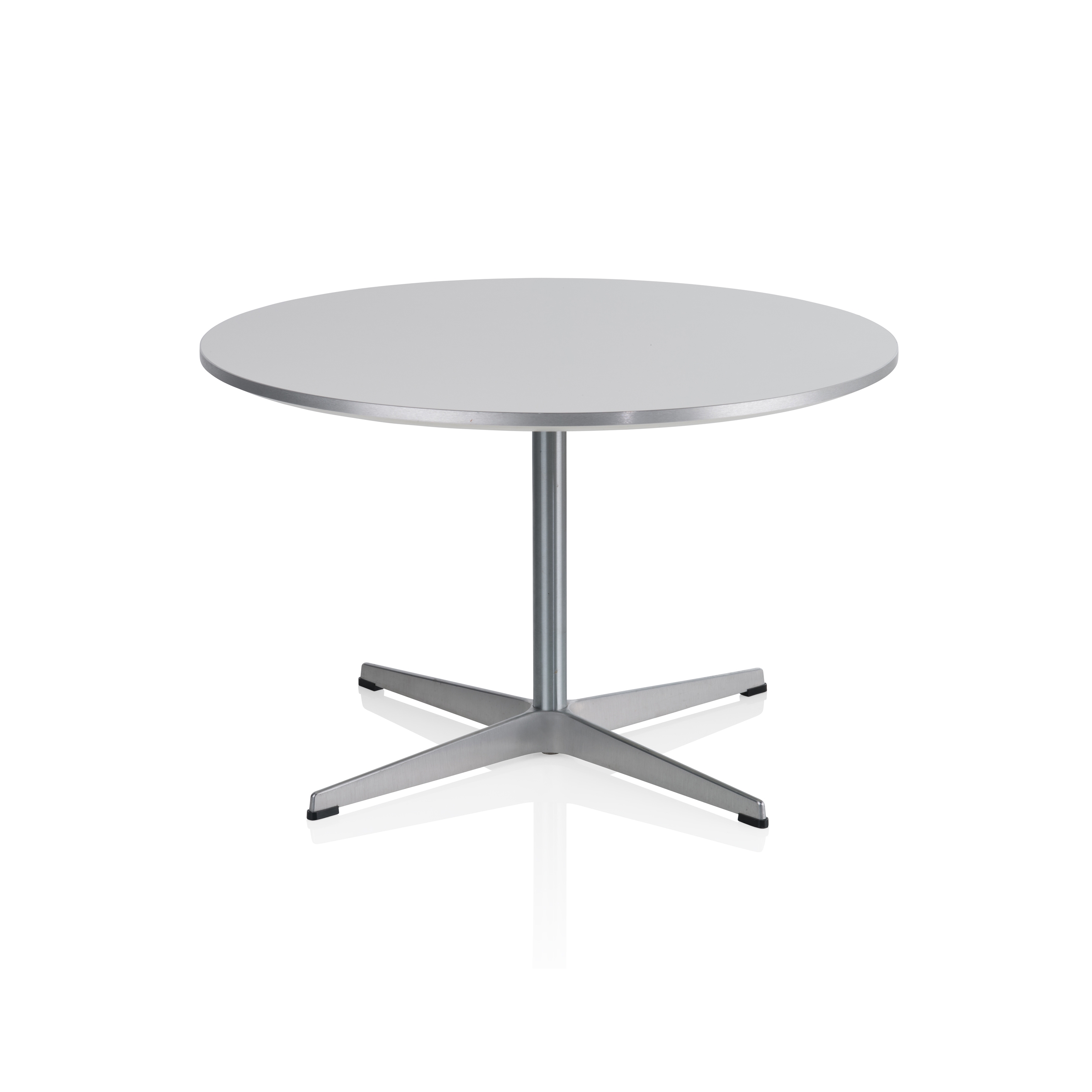 Display product Circular | Coffee Table | A222 | White laminate | Satin polished aluminum from manufacturer Fritz Hansen