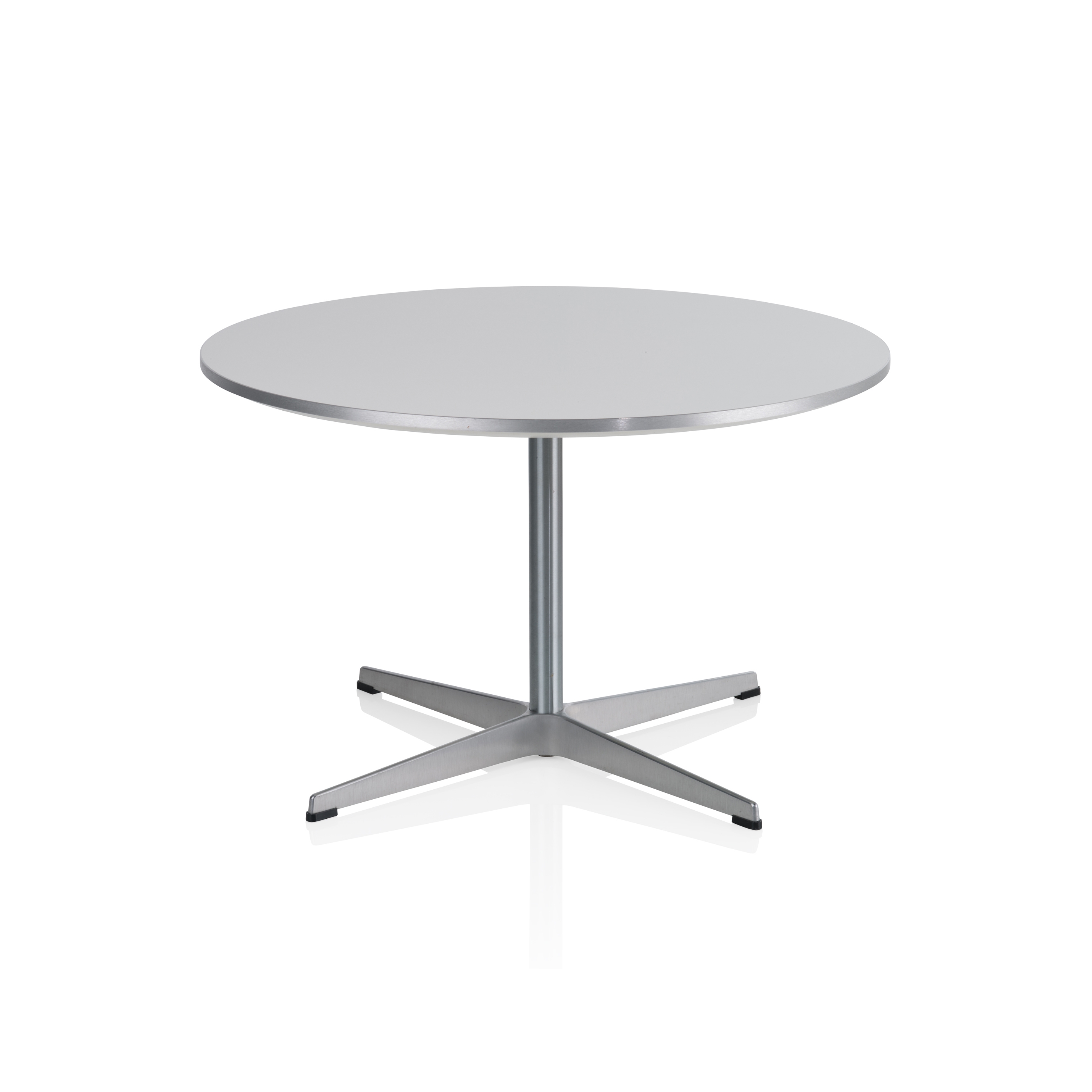 Display product Circular | Coffee Table | A223 | White laminate | Satin polished aluminum from manufacturer Fritz Hansen