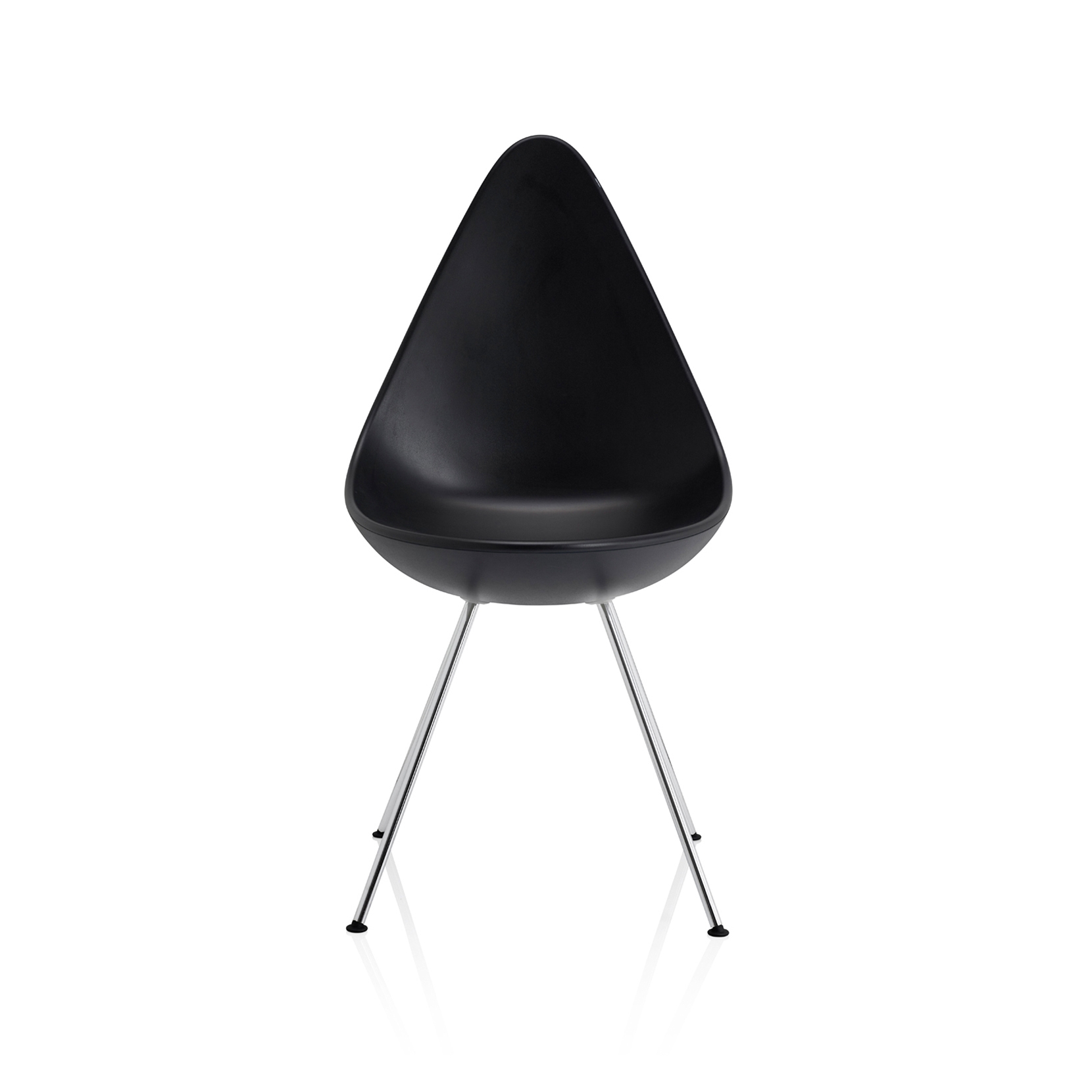 Drop™ | Chair | 3110 | Black ABS/nylon reinforced plastic shell | Chrome base
