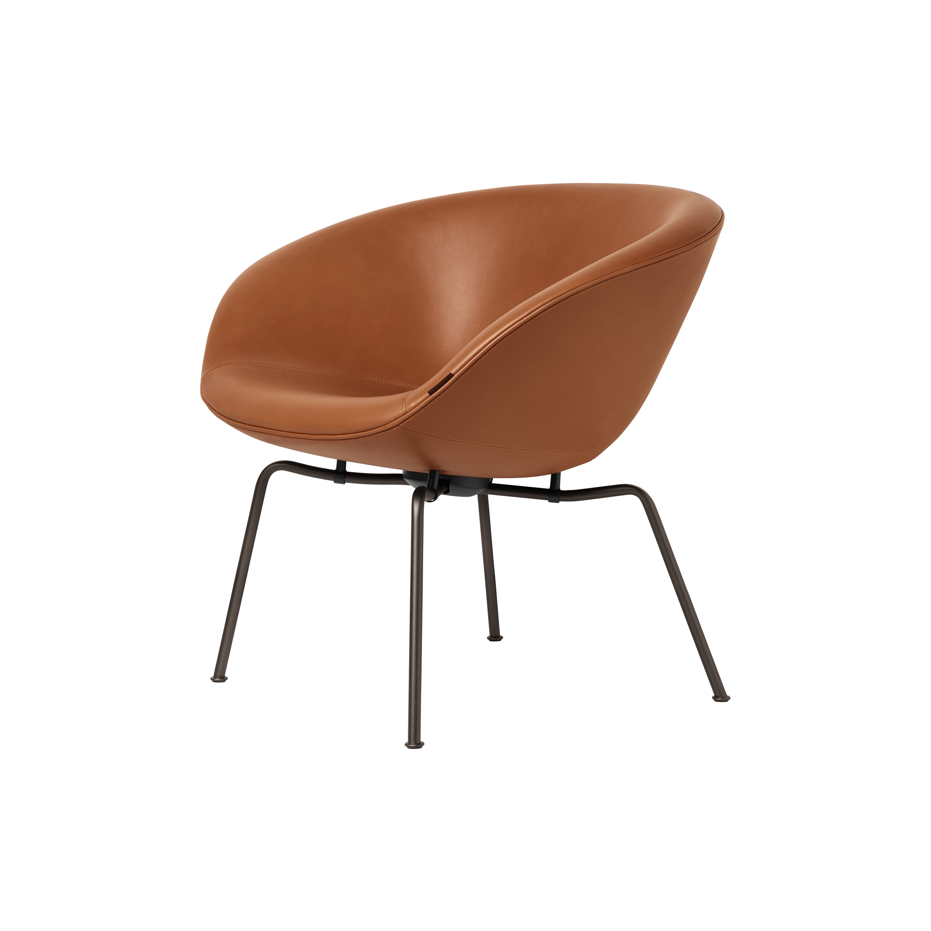 Pot™ | 3318 | Lounge Chair | Dark brown powder coated base