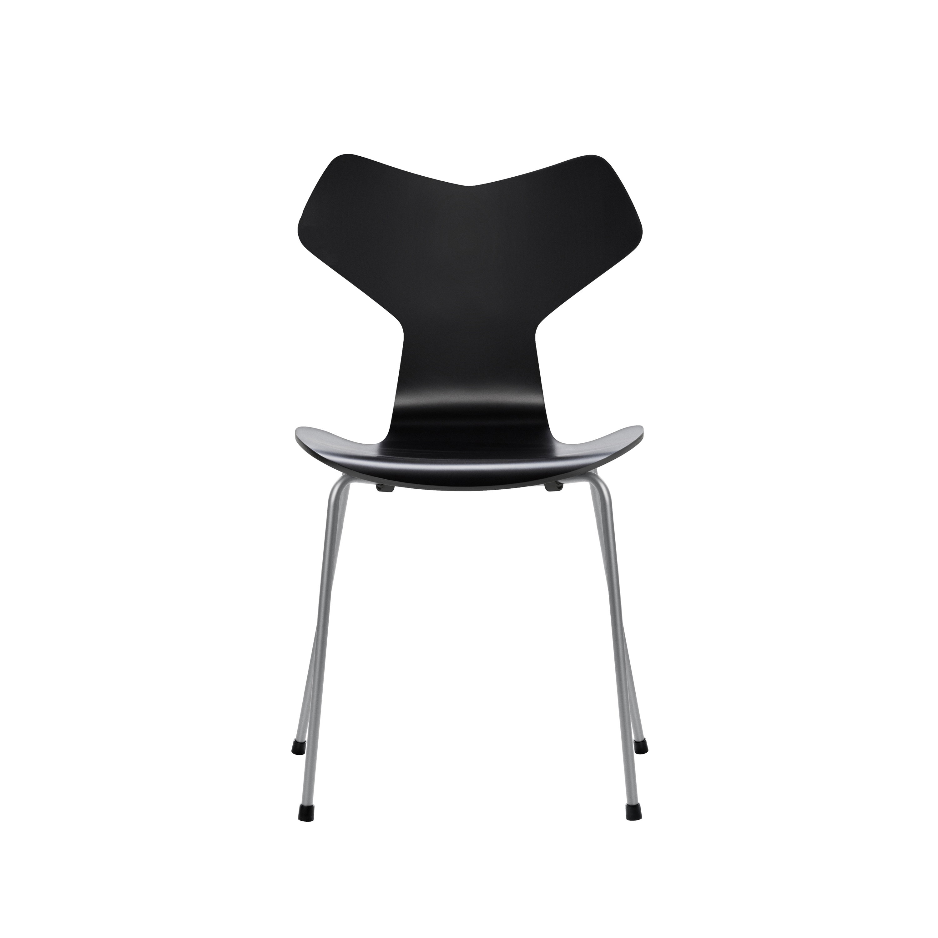 Grand Prix™ | Chair | 3130 | Black lacquered | Silver grey base