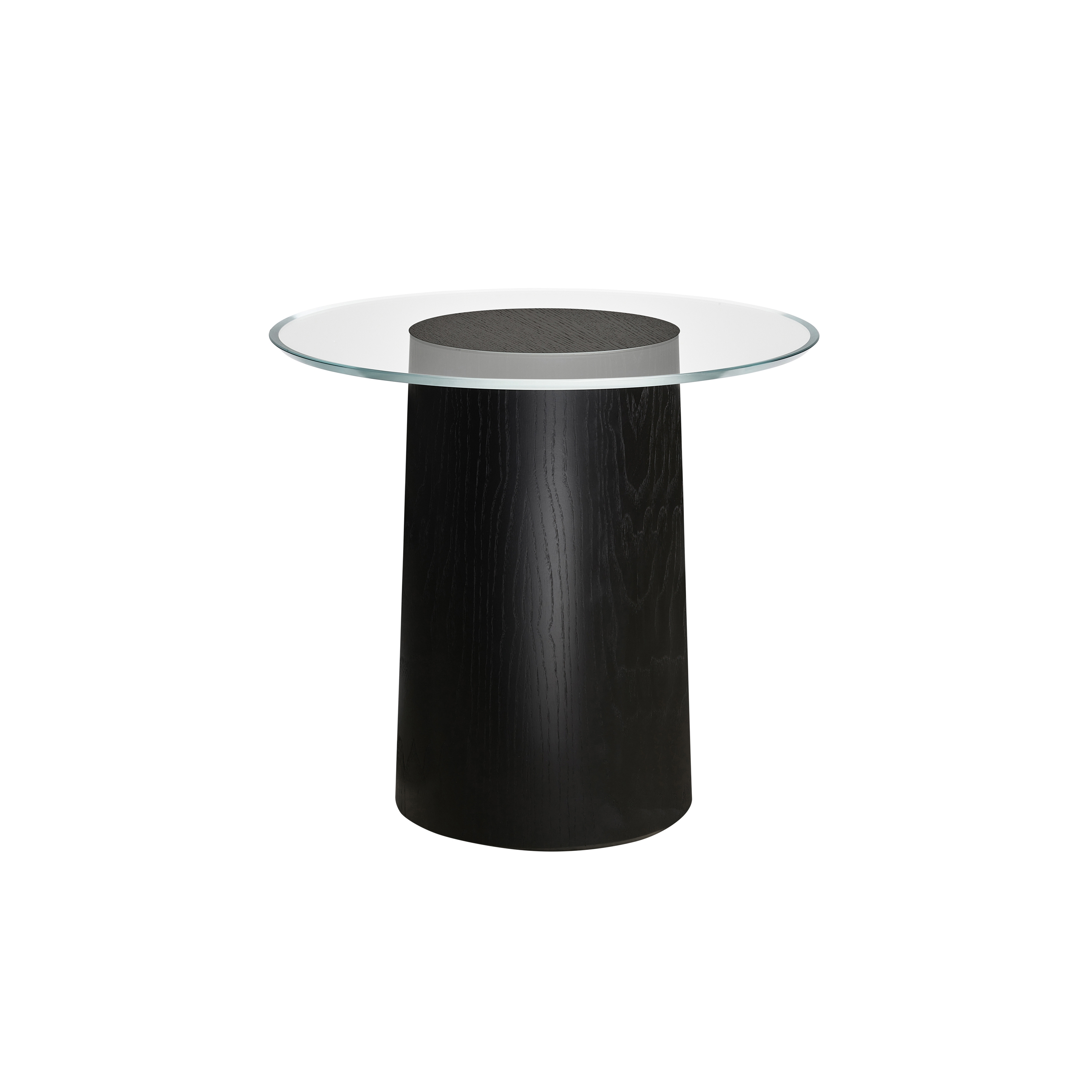 Display product Stub™ | Side table | MS11 | Glass table top | Black coloured oak base from manufacturer Fritz Hansen