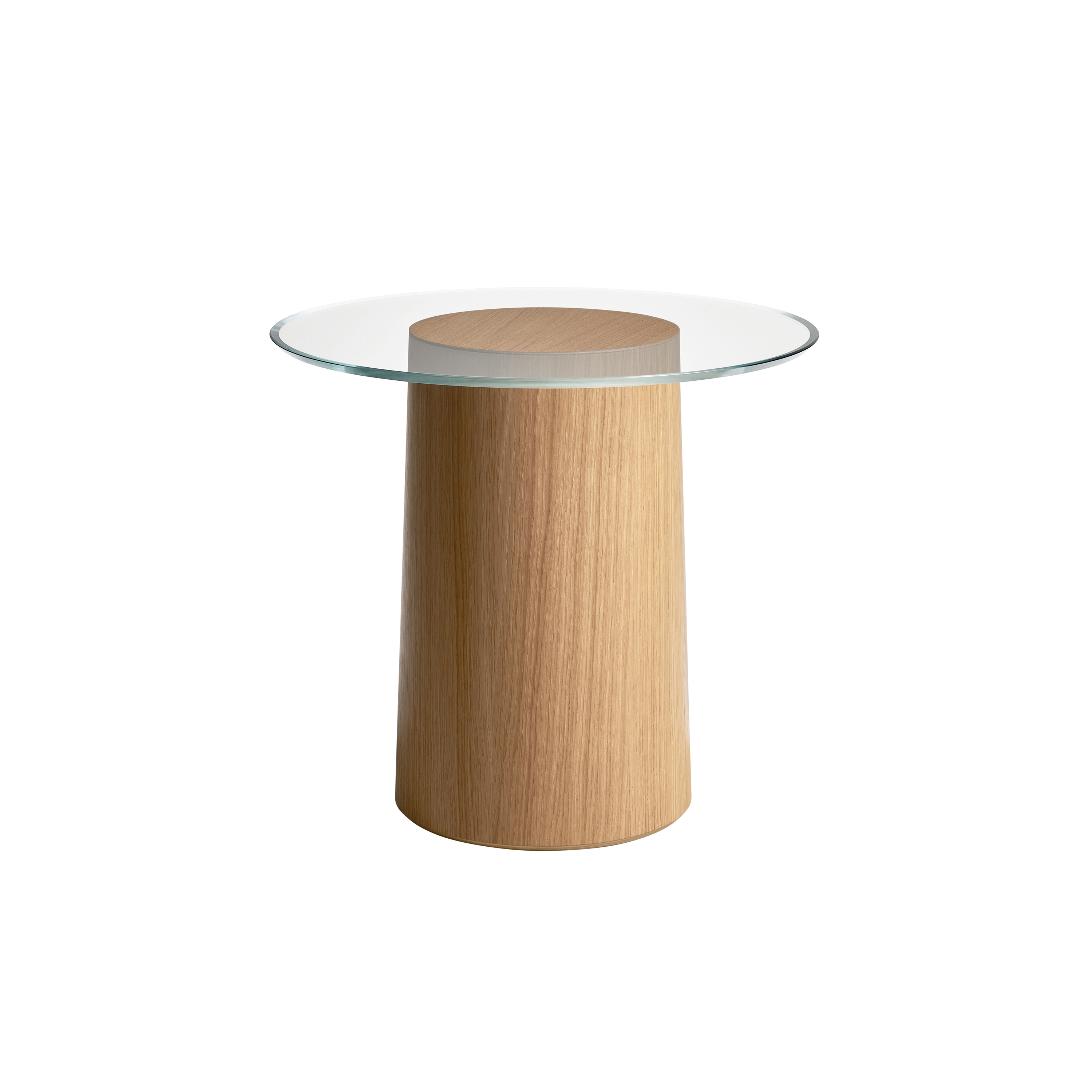 Stub™ | Side table | MS11 | Glass table top | Lacquered oak base