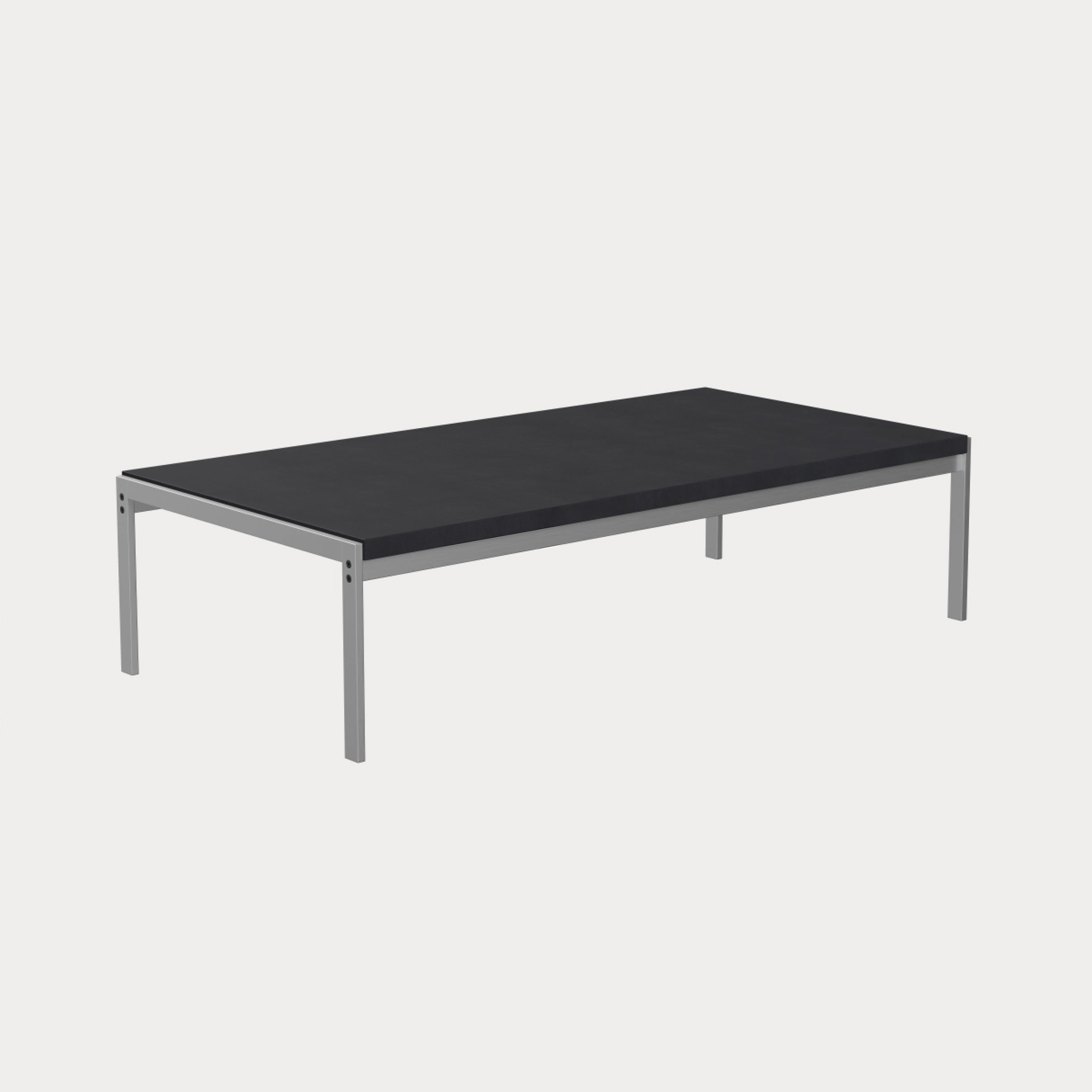 Display product PK63A™ | Coffee table | Dark granite | Satin brushed stainless steel base from manufacturer Fritz Hansen