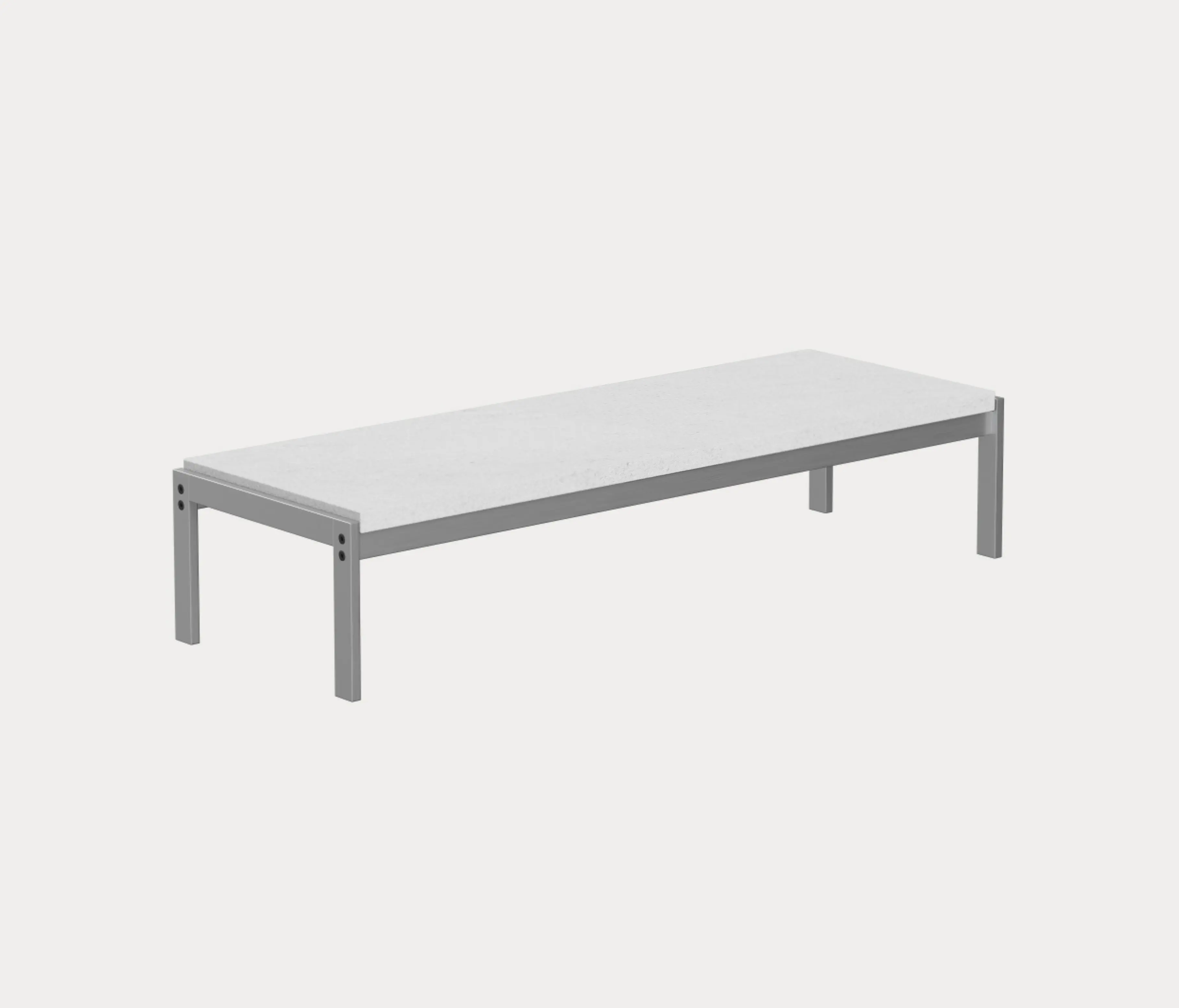 Fritz Hansen - PK62™ | Coffee table | White rolled marble | Satin brushed stainless steel base