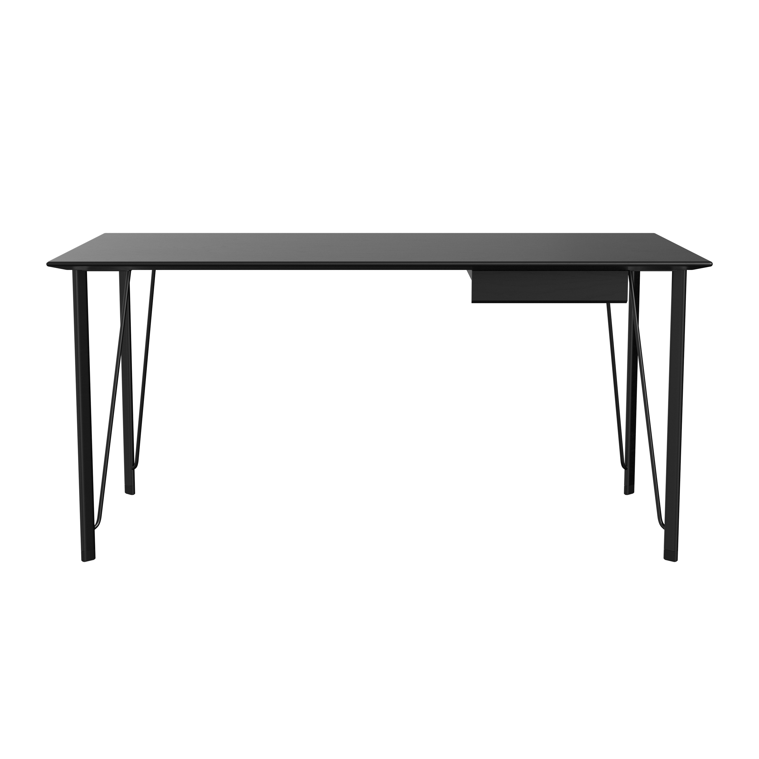 Mostra il prodotto FH3605™ | Desk with drawer | Black coloured ash | Black powder coated steel base del produttore Fritz Hansen