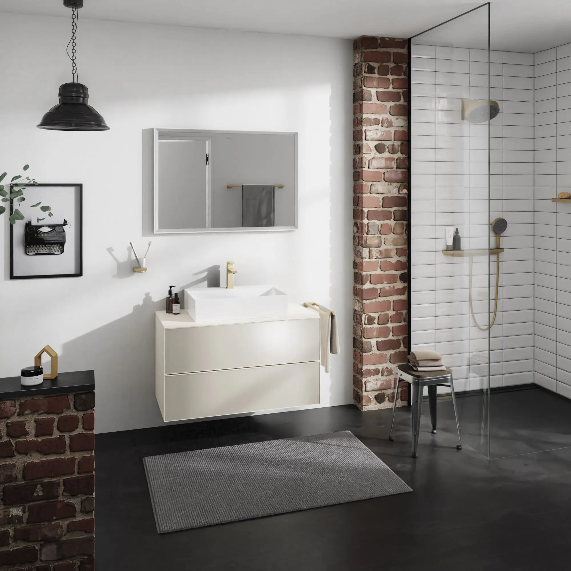 Hansgrohe - Xevolos E Base sottolavabo con 1 cassetto Bianco Opaco 780/550 per top con foro centrale