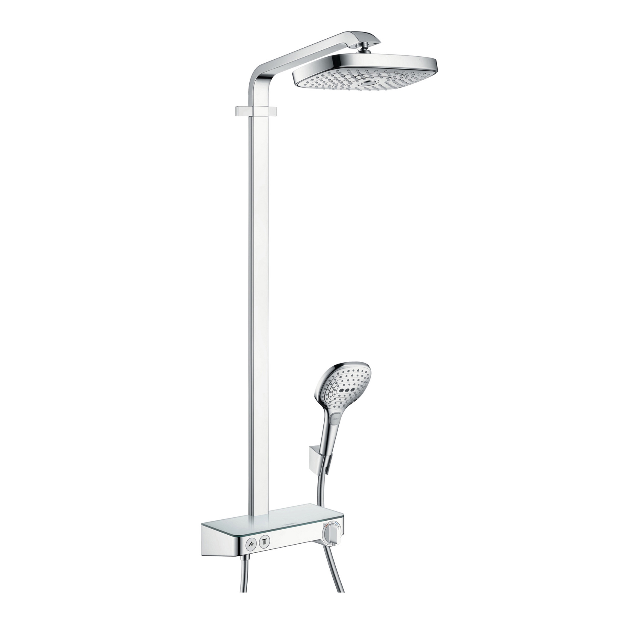 Mostrar el producto hansgrohe Raindance Select E 300 2jet Showerpipe termostato ducha visto ShowerTablet Select 300 del fabricante Hansgrohe