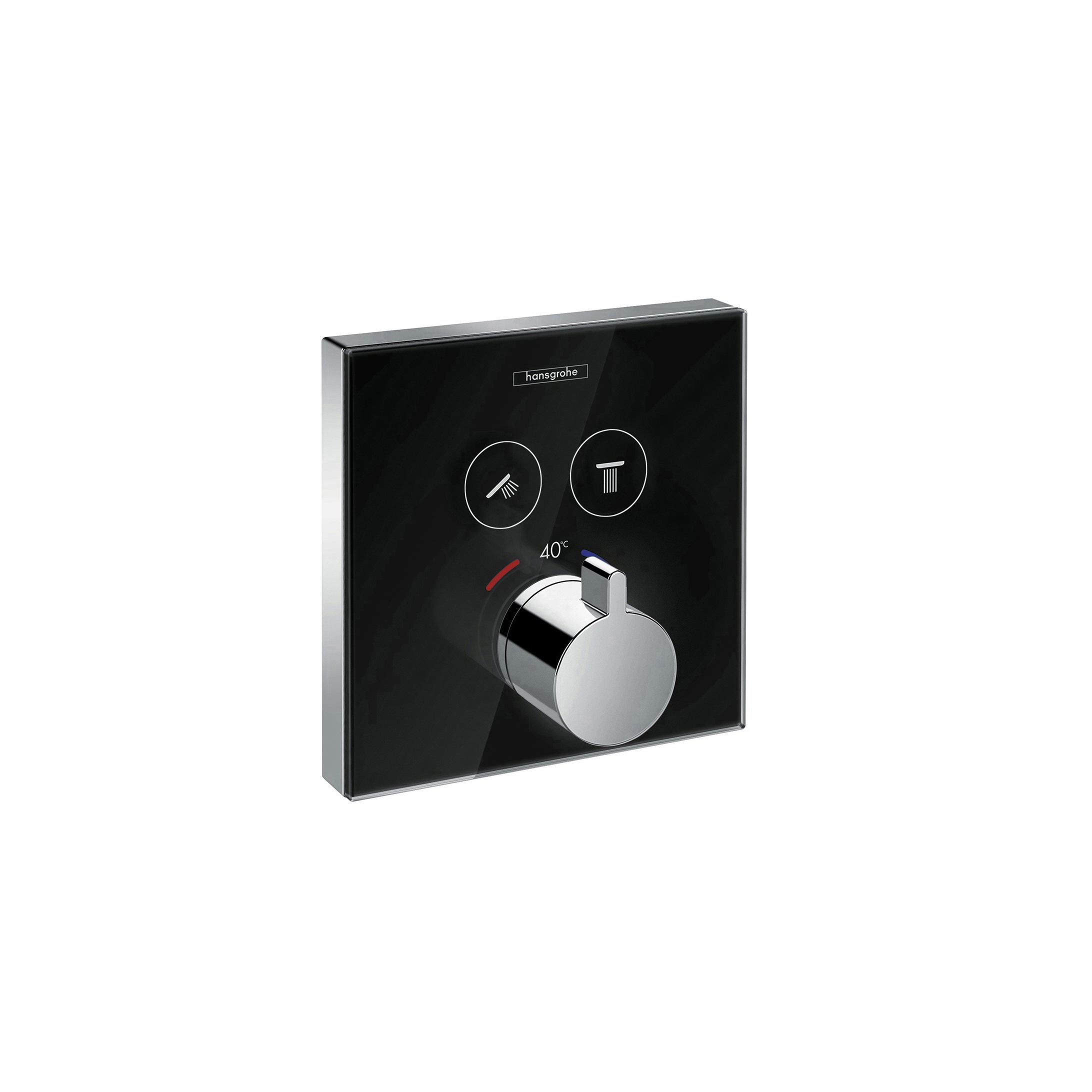 hansgrohe ShowerSelect Glas Thermostatic mixer for concealed installation for 2 outlets