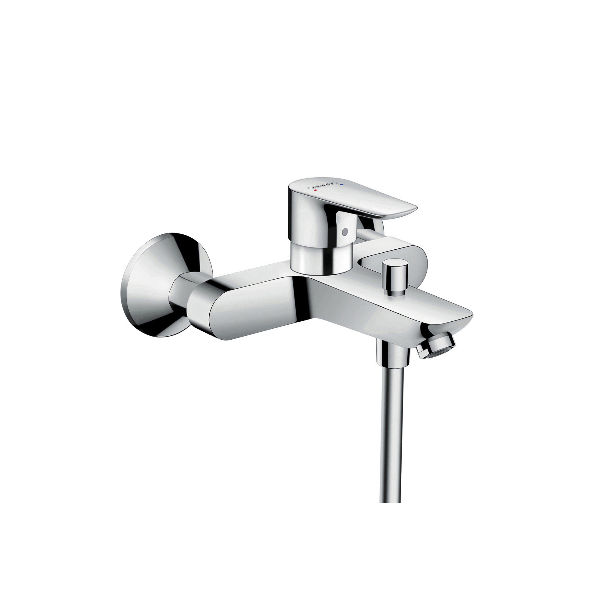 Display product hansgrohe Talis E Single lever bath mixer for exposed installation with centre distance 153 mm from manufacturer Hansgrohe