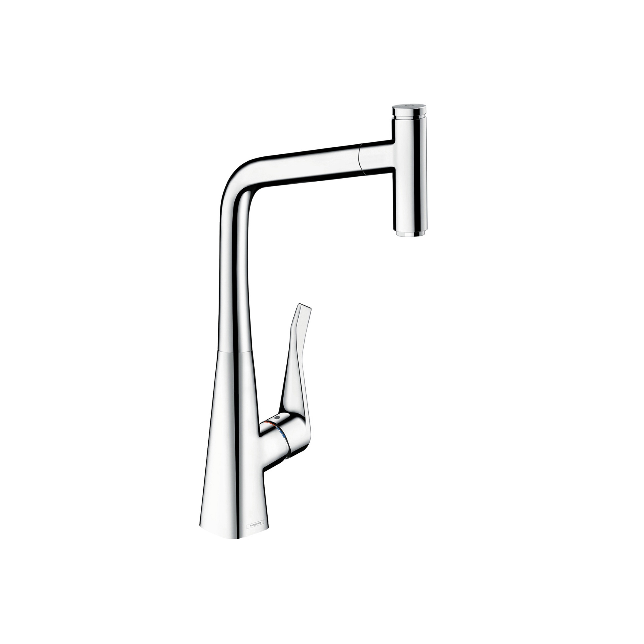 Display product hansgrohe Metris Select Single lever kitchen mixer 320 with pull-out spout from manufacturer Hansgrohe