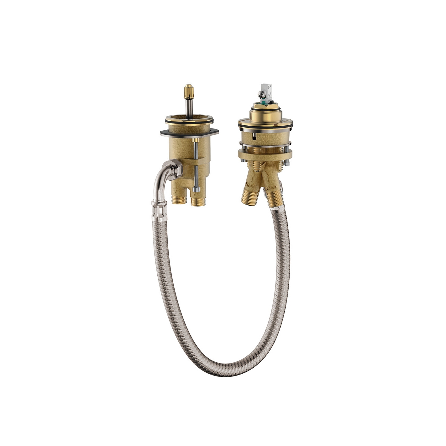 Display product hansgrohe Basic set for 2-hole rim mounted bath mixer from manufacturer Hansgrohe