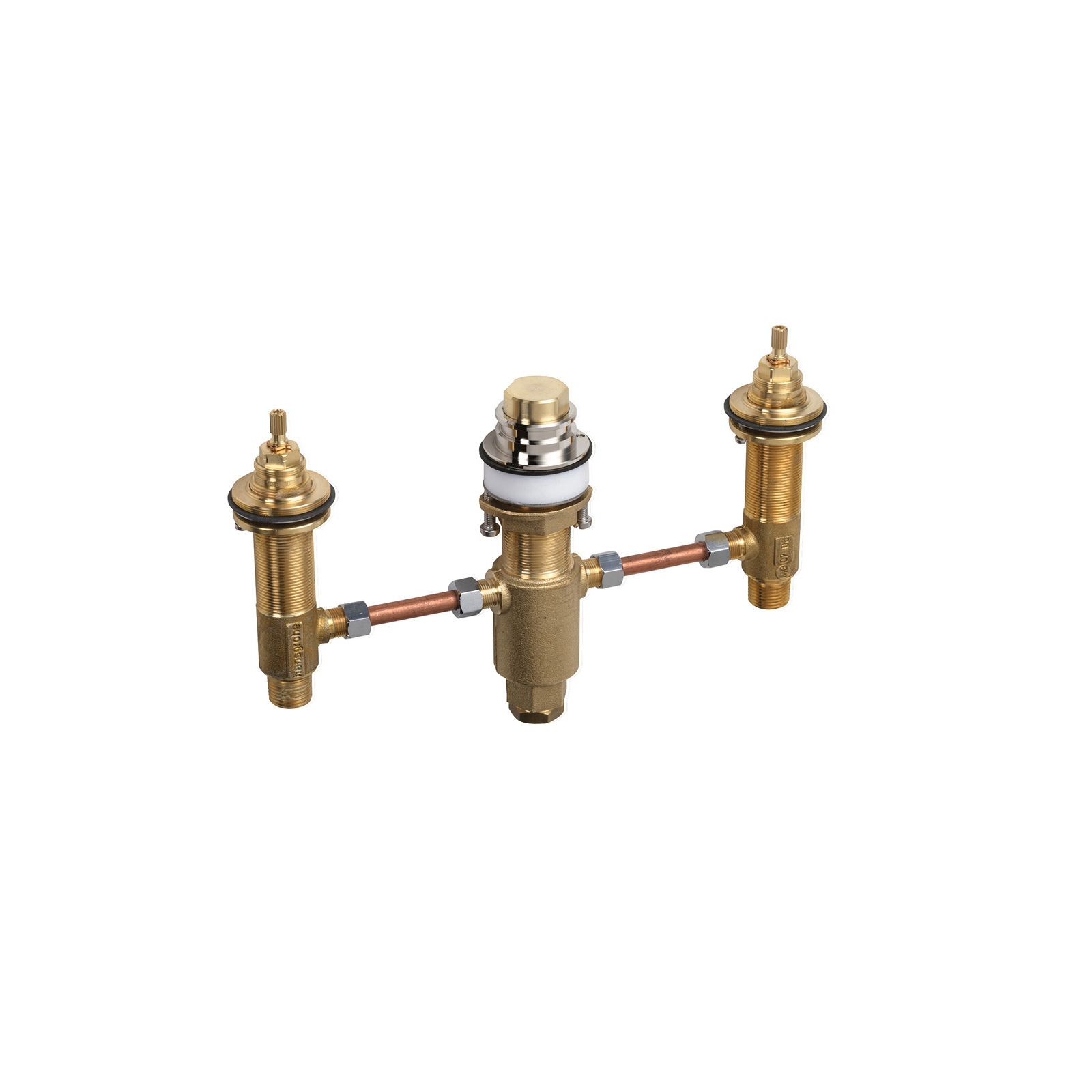 Display product hansgrohe Basic set for 3-hole rim mounted bath mixer from manufacturer Hansgrohe