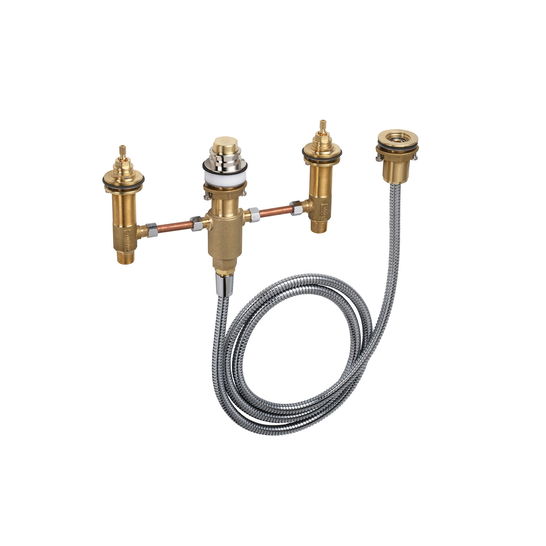 Display product hansgrohe Basic set for 4-hole rim mounted bath mixer from manufacturer Hansgrohe