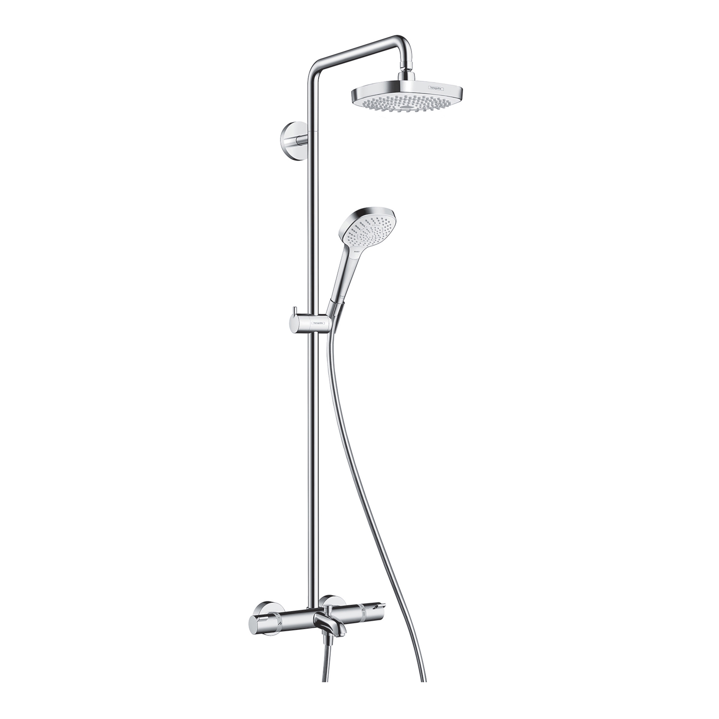 Mostrar el producto hansgrohe Croma Select E 180 2jet Showerpipe termostato visto bañera Ecostat Comfort del fabricante Hansgrohe