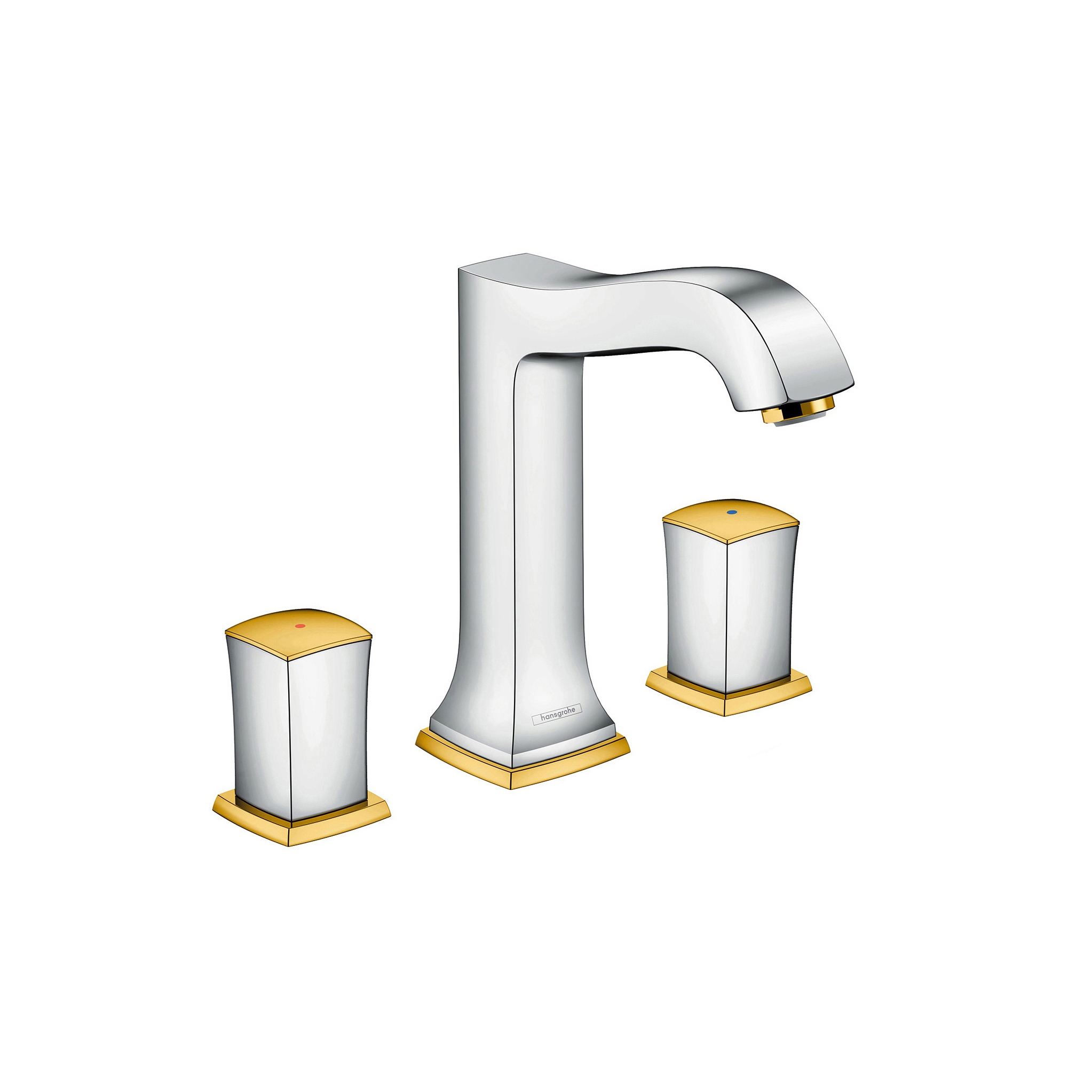 hansgrohe Metropol Classic 3-hole basin mixer 160 with zero handle, with pop-up waste set