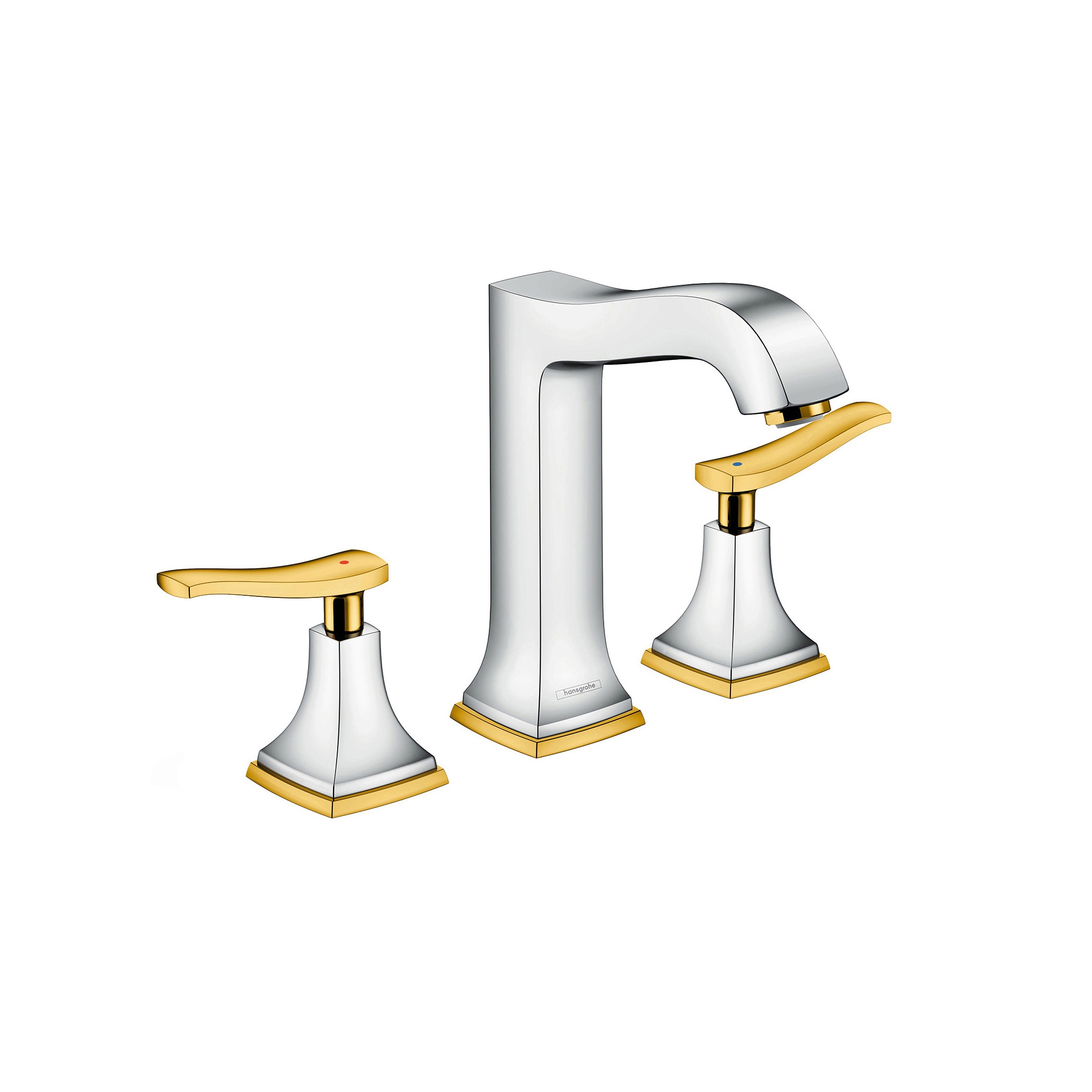 hansgrohe Metropol Classic 3-hole basin mixer 160 with lever handle, with pop-up waste set