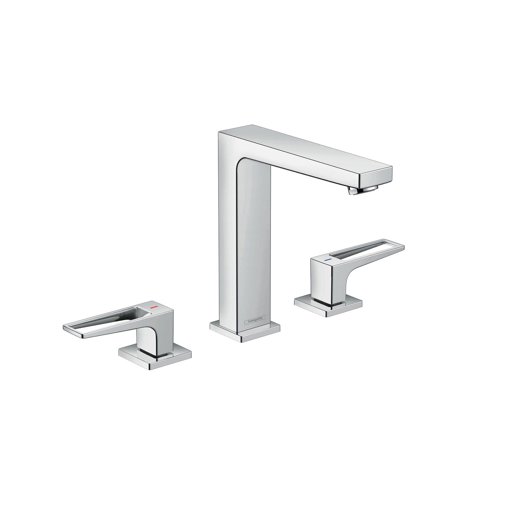 Display product hansgrohe Metropol 3-hole basin mixer 160 with loop handles and push-open waste set from manufacturer Hansgrohe
