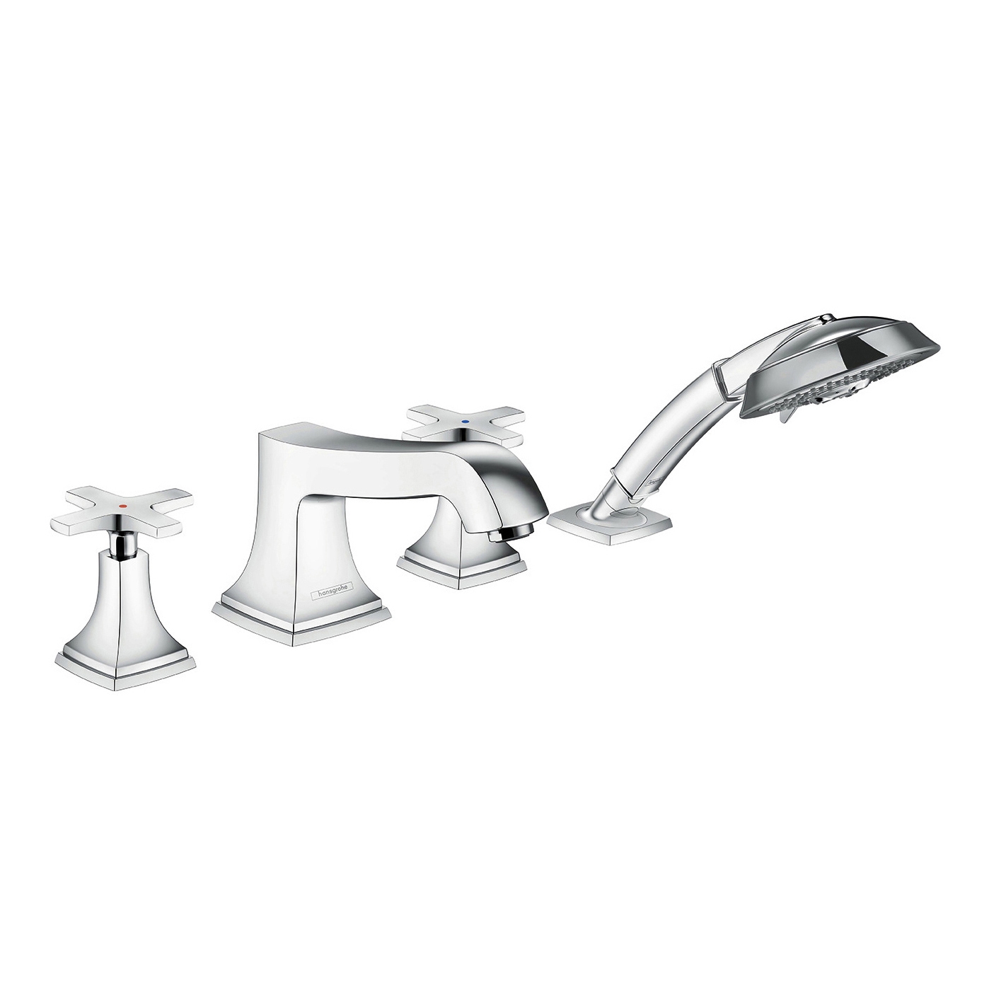 Display product hansgrohe Metropol Classic 4-hole rim mounted bath mixer with cross handle from manufacturer Hansgrohe