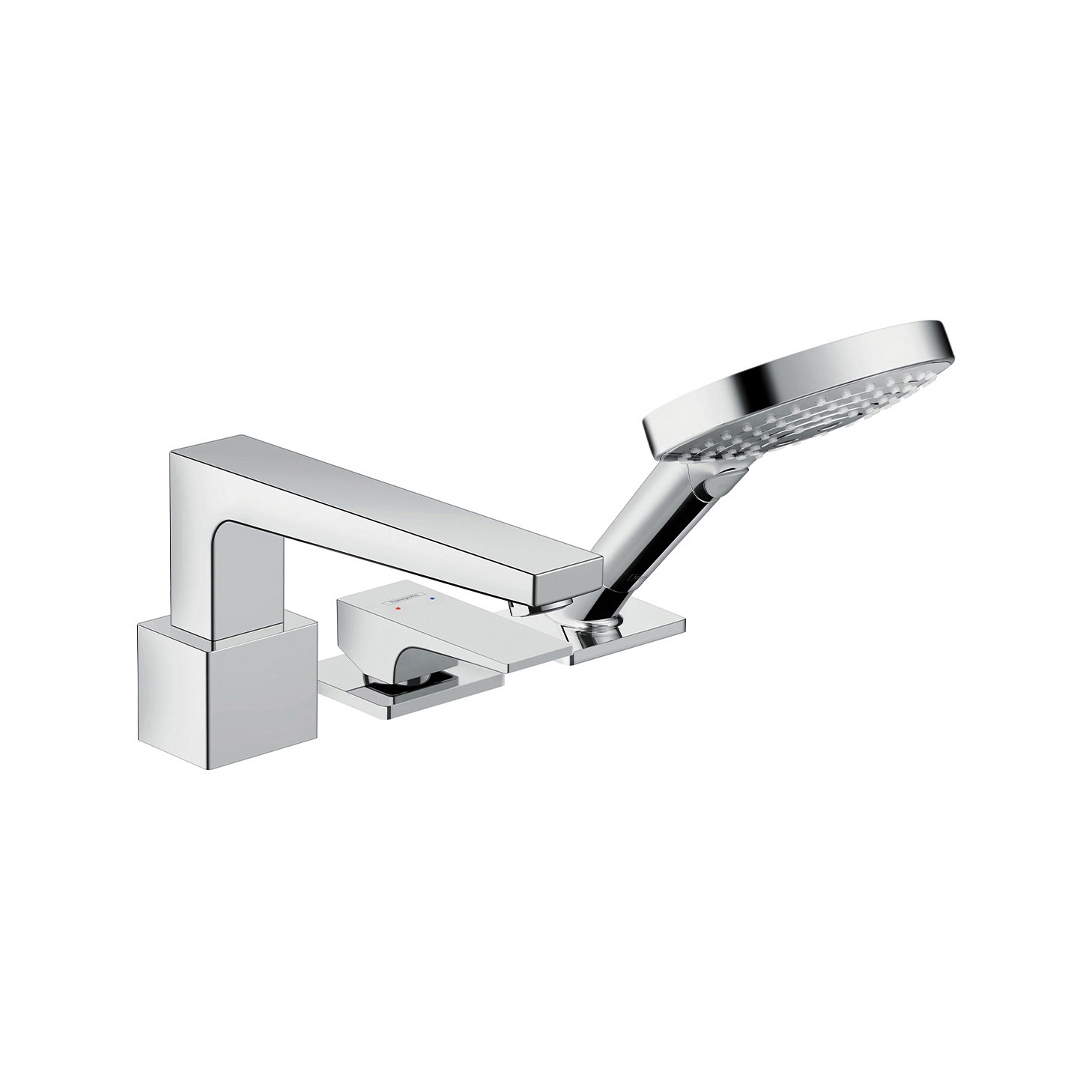 Display product Metropol 3-hole rim mounted single lever bath mixer with lever handle from manufacturer Hansgrohe