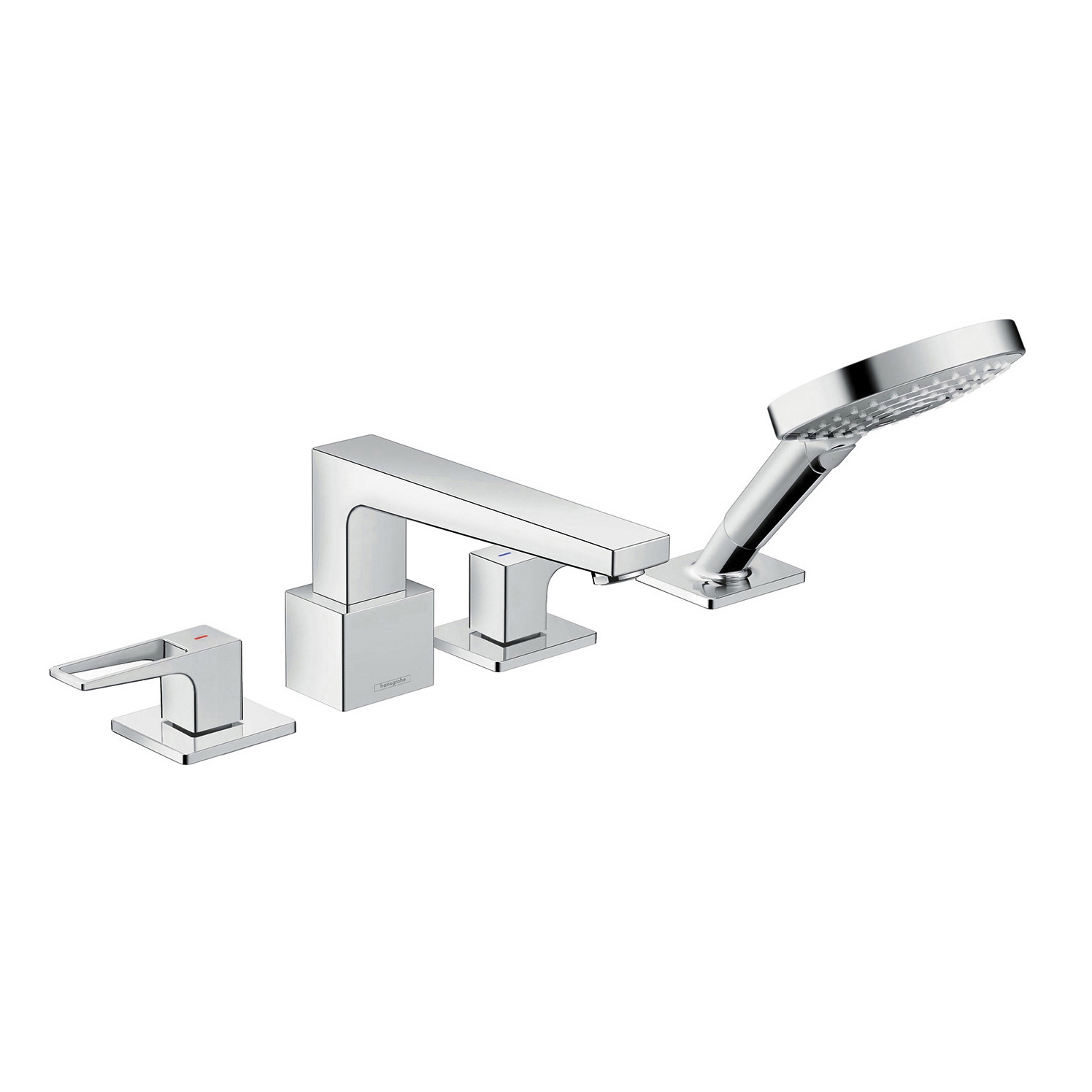 Display product hansgrohe Metropol 4-hole rim mounted bath mixer with loop handles from manufacturer Hansgrohe