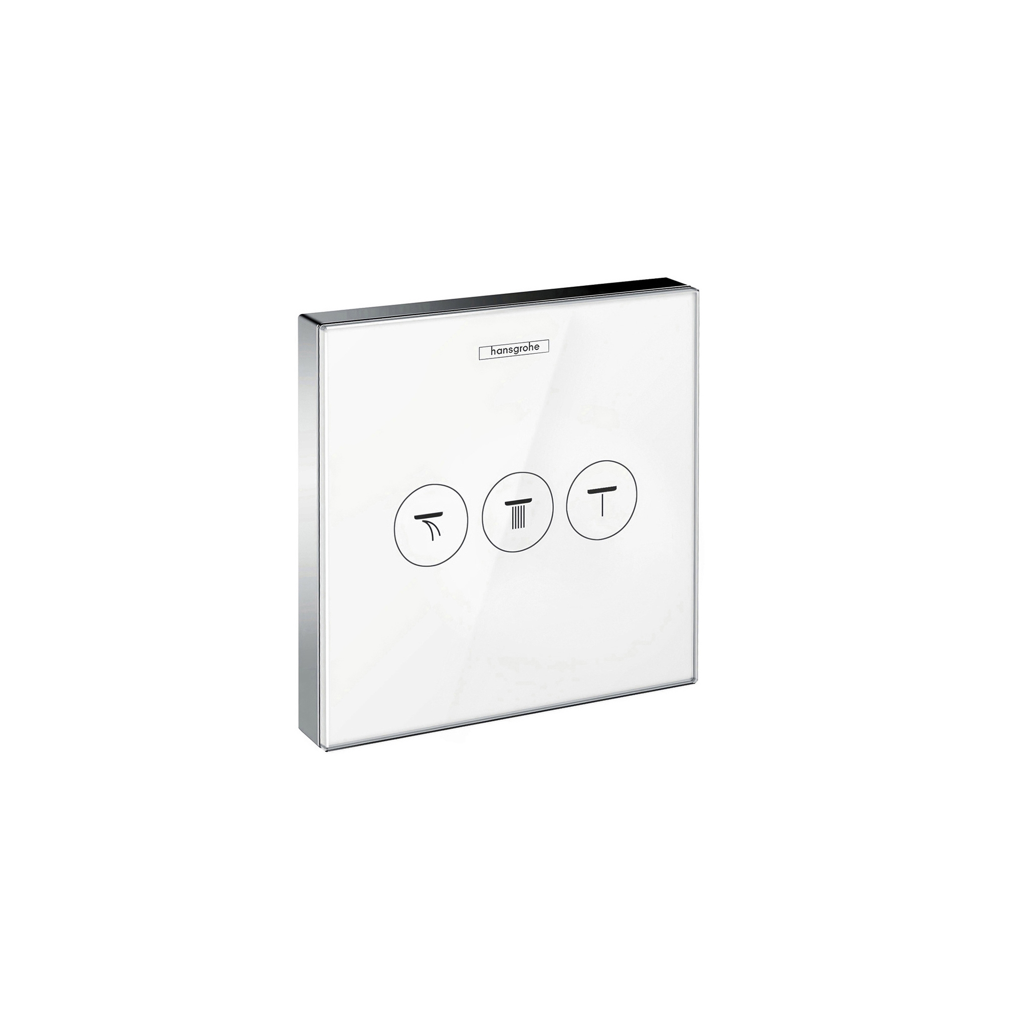 Display product hansgrohe ShowerSelect Glas Valve for concealed installation for 3 outlets from manufacturer Hansgrohe