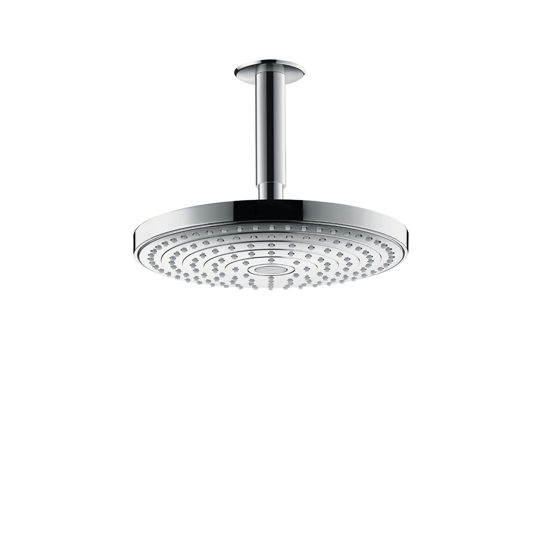 Display product hansgrohe Raindance Select S 240 2jet overhead shower EcoSmart 9 l/min with ceiling connector 100 mm from manufacturer Hansgrohe