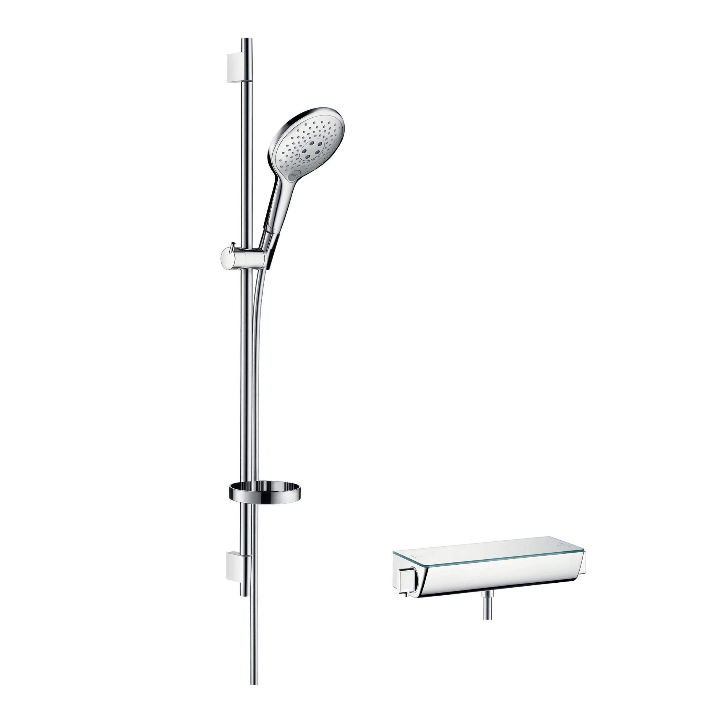 Display product hansgrohe Ecostat Select Combi Set 0.90 m with Raindance Select S 150 3jet hand shower from manufacturer Hansgrohe