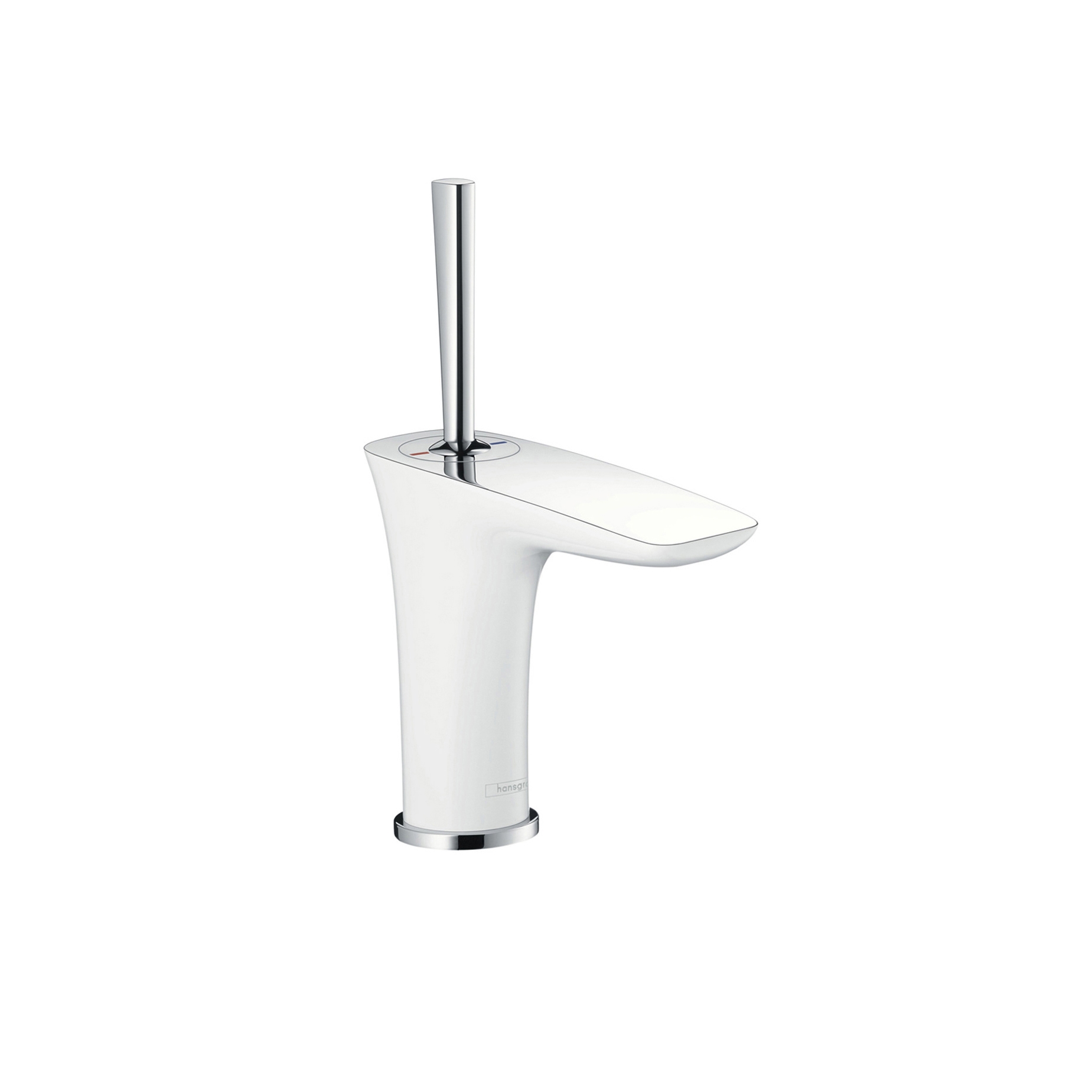 hansgrohe Single lever basin mixer 100 with push-open waste set for hand washbasins