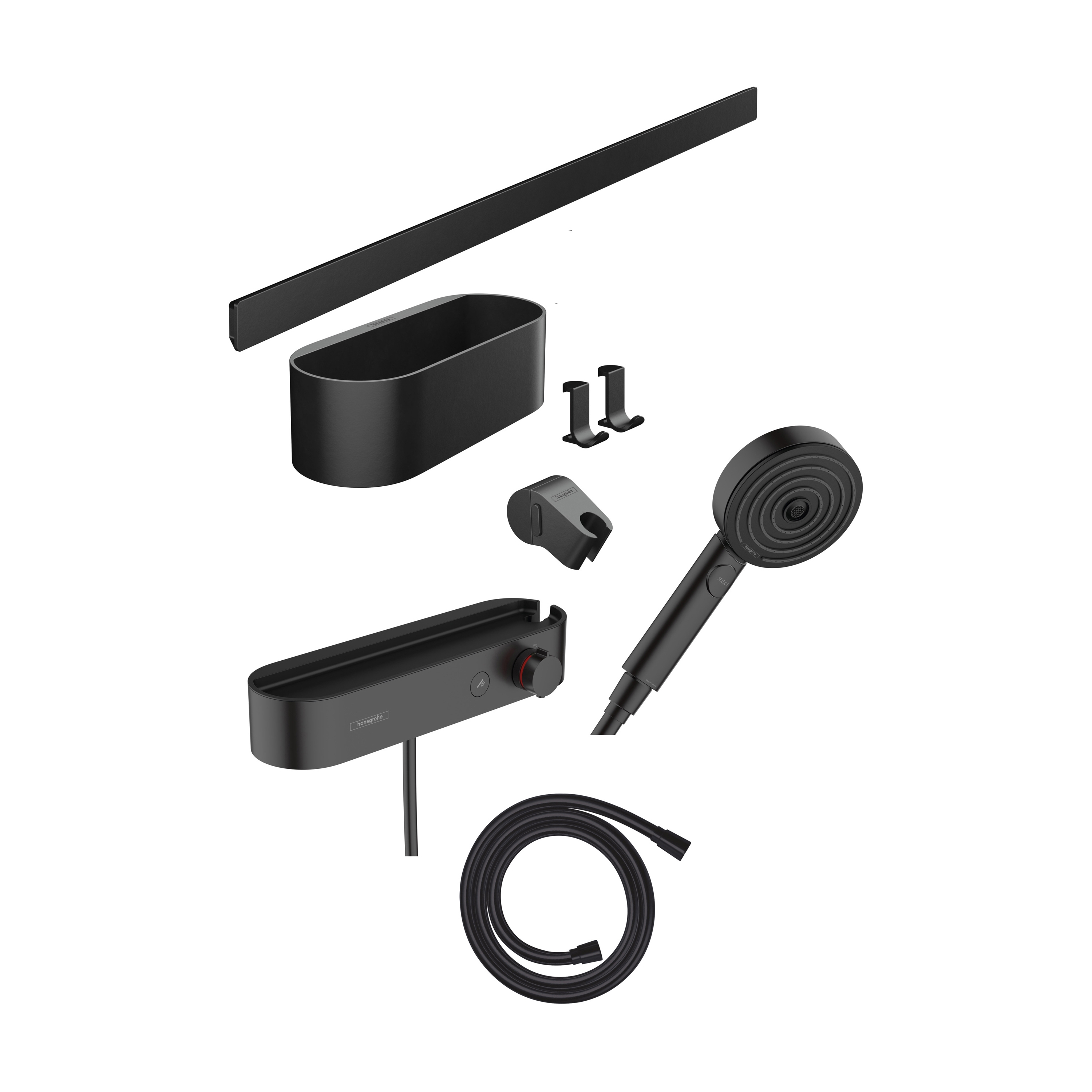 Produkt hansgrohe WallStoris Bundle Handbrause 105 3jet EcoSmart Activation, Thermostat, Brausestange 70 cm und Accessoireset des Herstellers Hansgrohe anzeigen