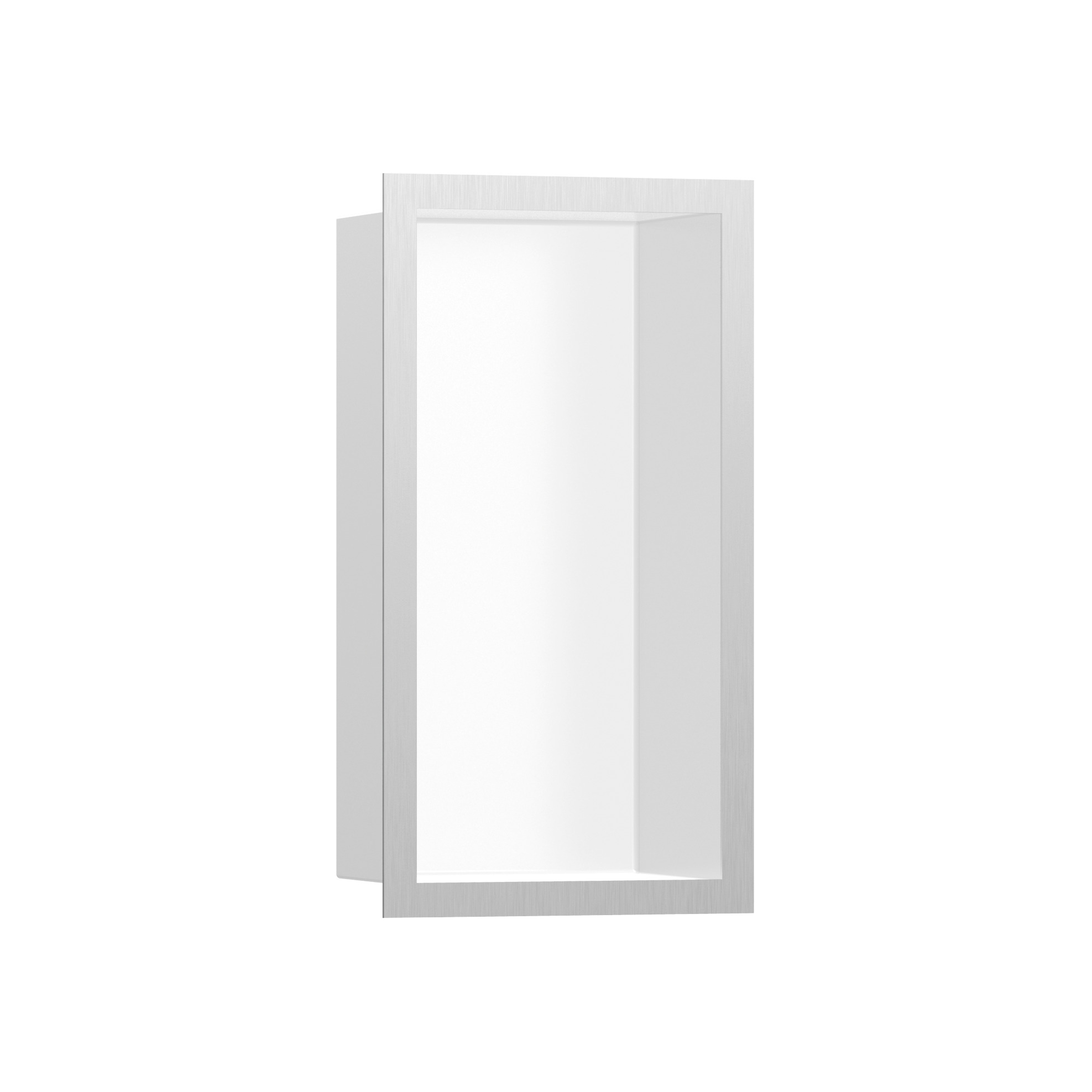 hansgrohe XtraStoris Individual Nicho de pared blanco mate con marco de diseño 30 x 15 x 10 cm