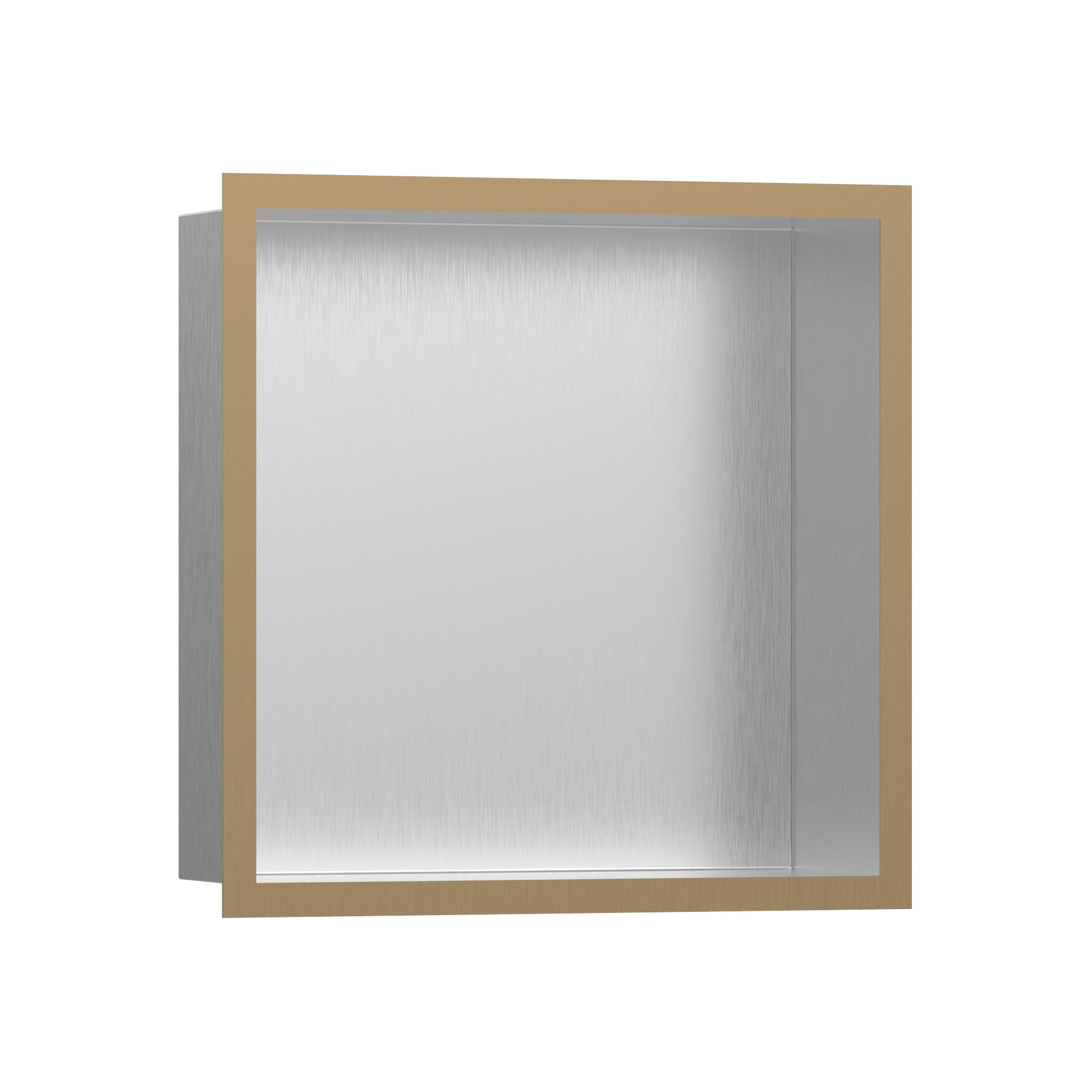 hansgrohe XtraStoris Individual Wall niche Brushed Stainless Steel with design frame 30 x 30 x 10 cm
