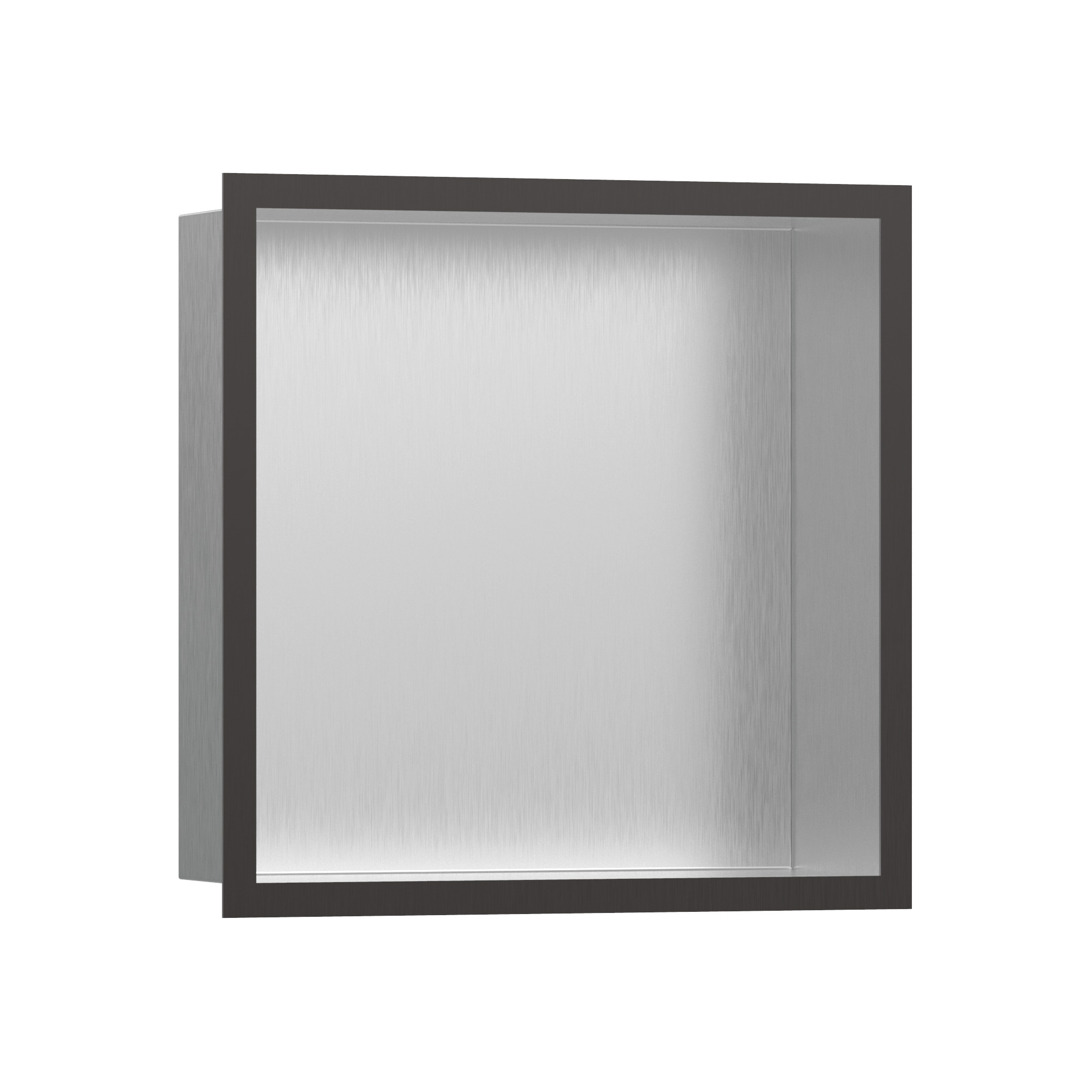 hansgrohe XtraStoris Individual Wall niche Brushed Stainless Steel with design frame 30 x 30 x 10 cm
