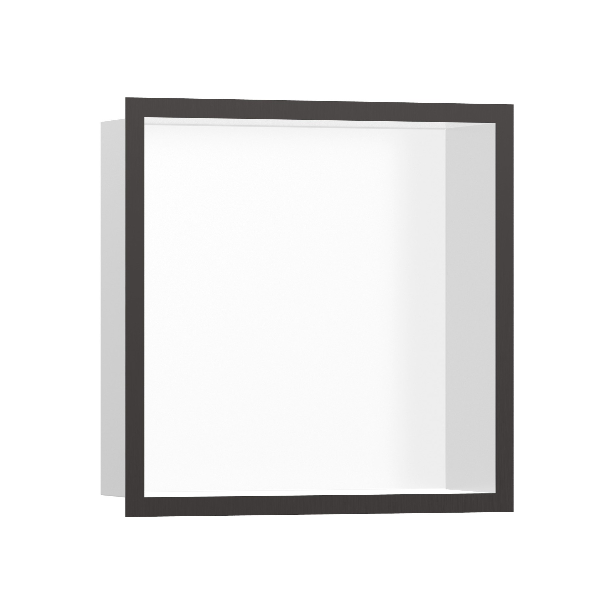 Display product hansgrohe XtraStoris Individual Wall niche Matt White with design frame 30 x 30 x 10 cm from manufacturer Hansgrohe