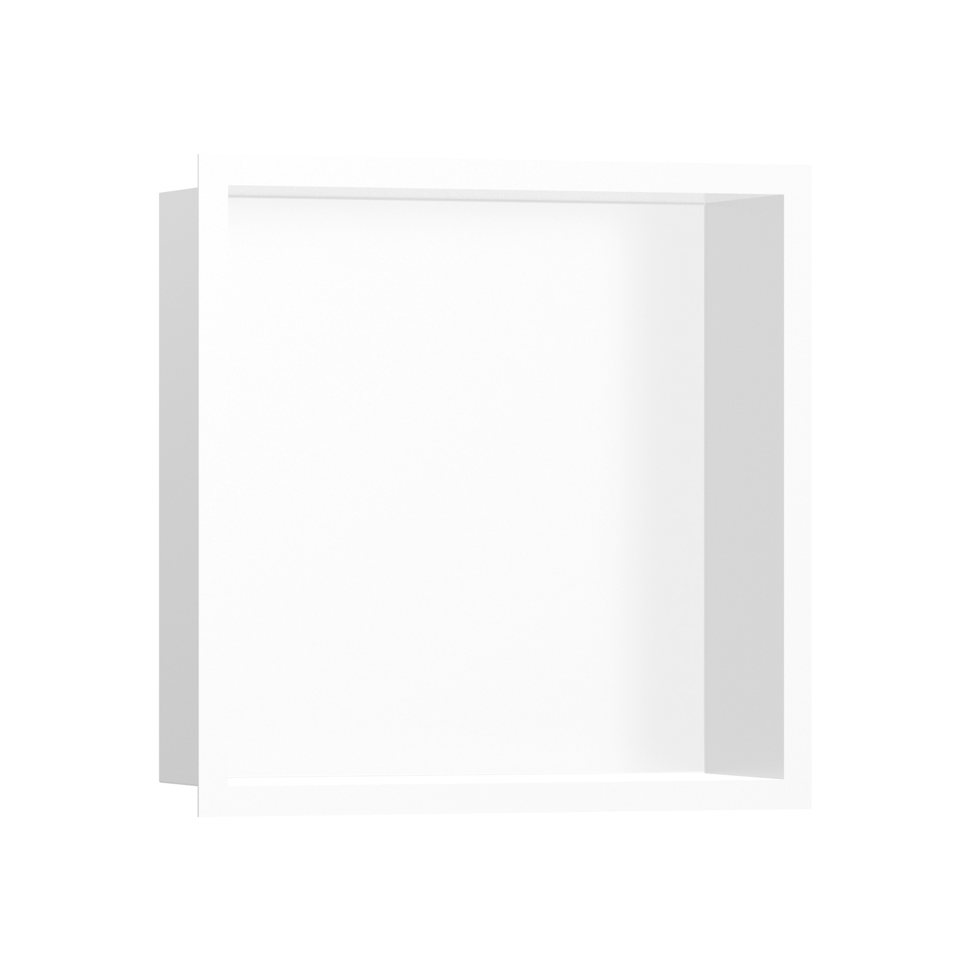 Display product hansgrohe XtraStoris Individual Wall niche Matt White with design frame 30 x 30 x 10 cm from manufacturer Hansgrohe