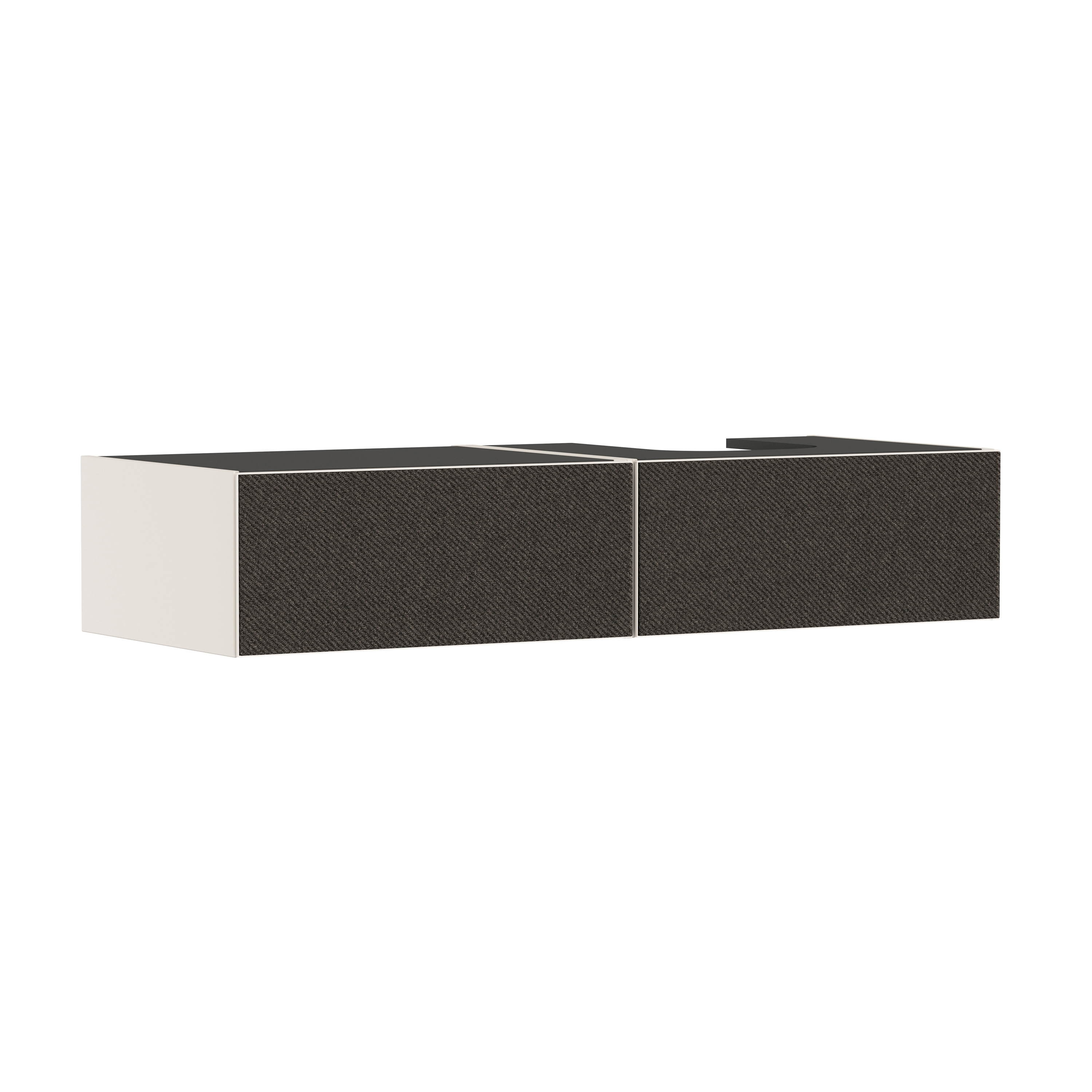Mostrar el producto Xevolos E Mueble de baño beig arena mate 1370/550 con 2 cajones para consolas con recorte a la derecha del fabricante Hansgrohe