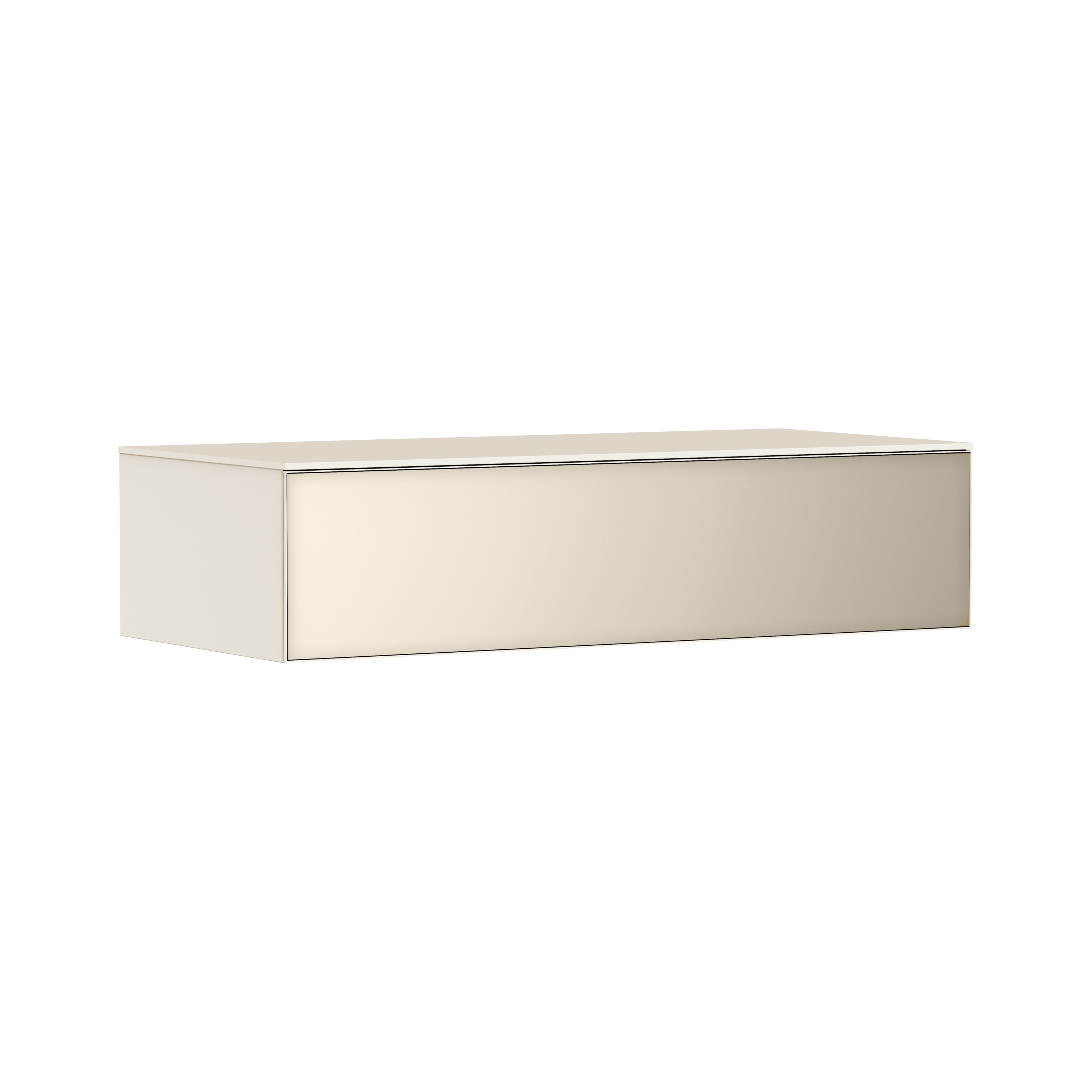 Display product Xevolos E Sideboard Sand Matt Beige 1180/550 with 1 drawer and cover plate from manufacturer Hansgrohe