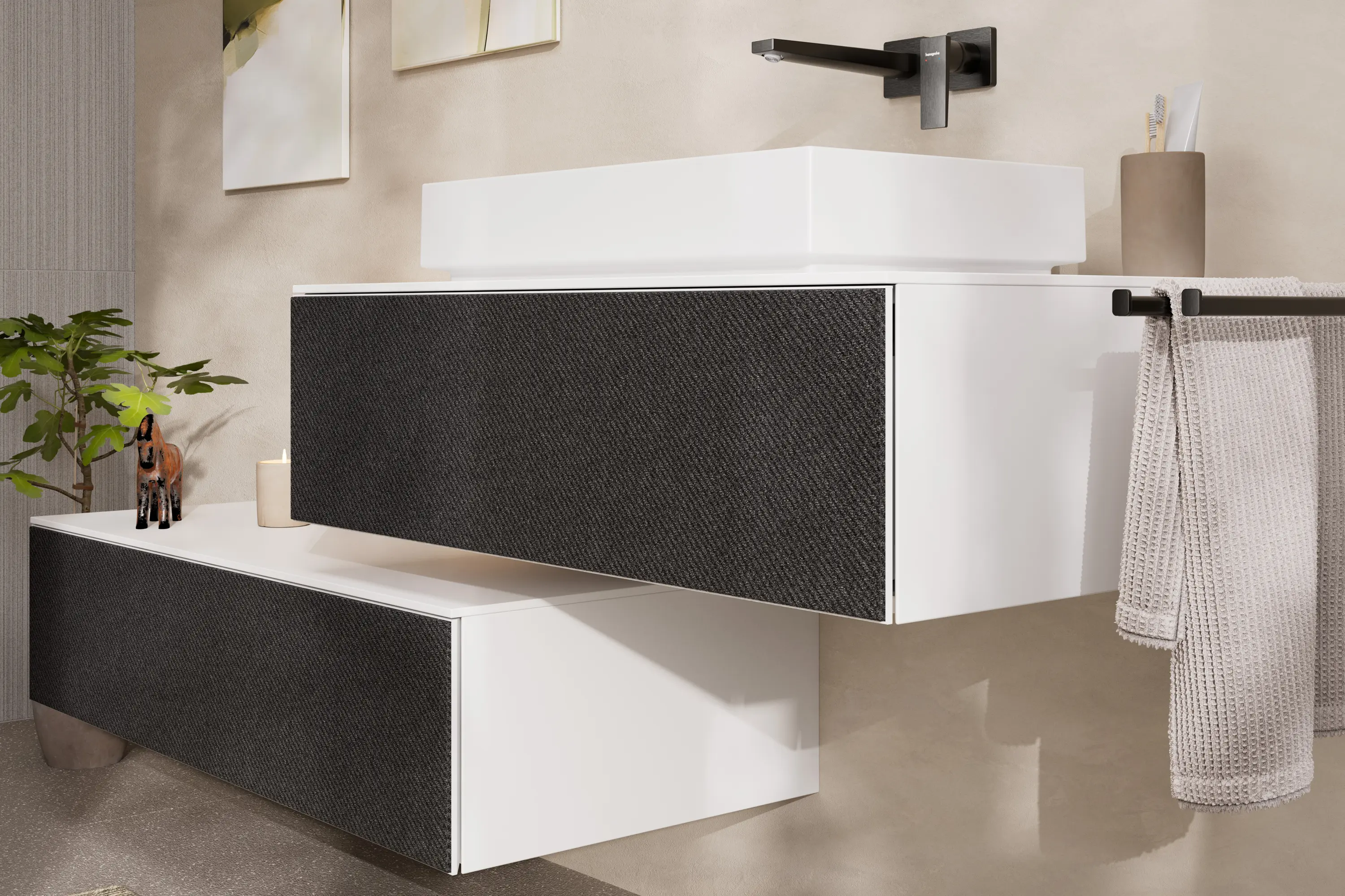 Hansgrohe - Xuniva Evo E Aufsatzwaschtisch 650/400 ohne Hahnloch und Überlauf